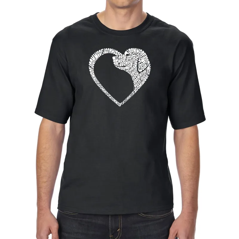 Dog Heart - Men's Tall and Long Word Art T-Shirt sold by LA Pop Art