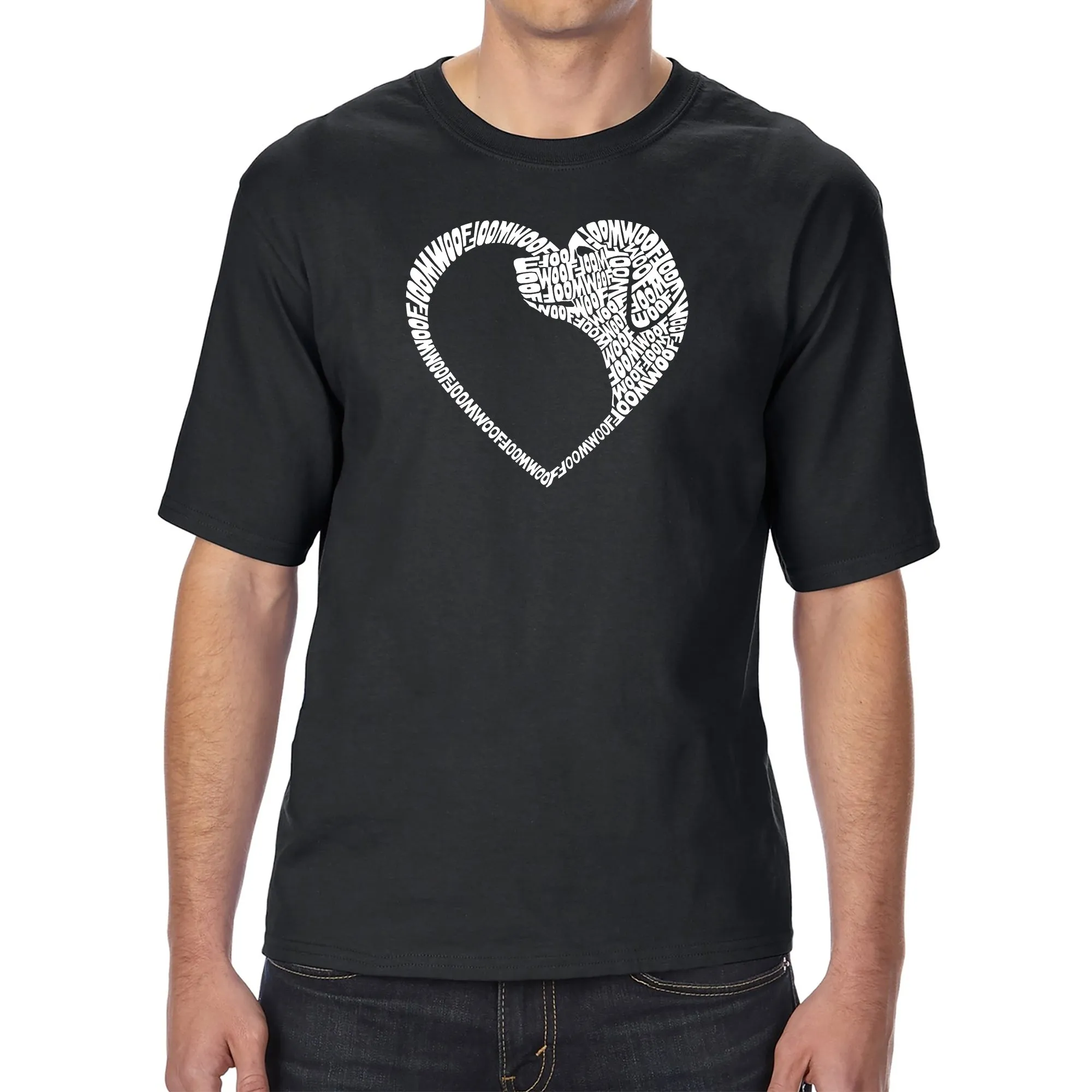 Dog Heart - Men's Tall and Long Word Art T-Shirt sold by LA Pop Art