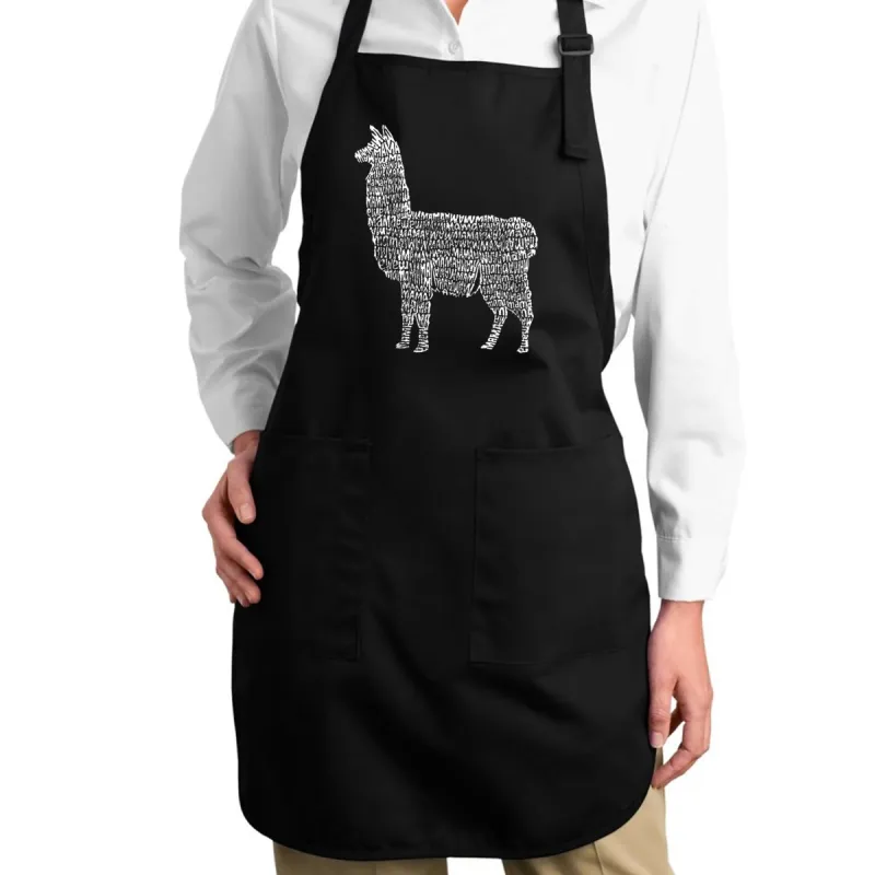 Llama Mama  - Full Length Word Art Apron sold by LA Pop Art
