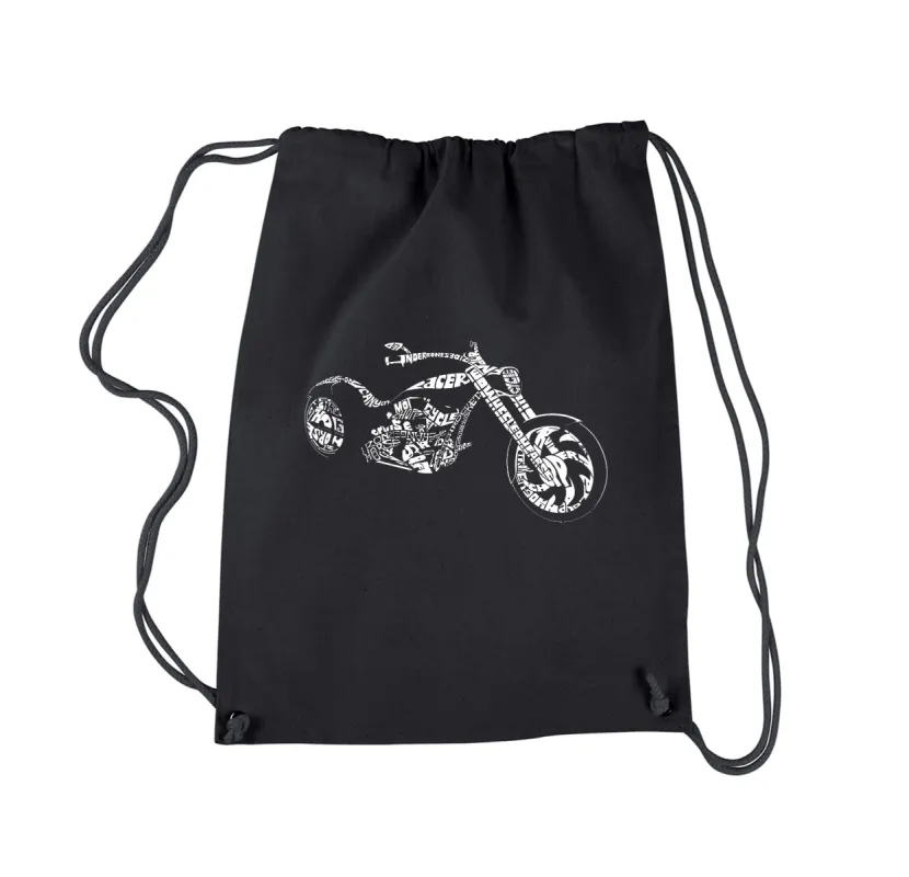MOTORCYCLE - Drawstring Backpack sold by LA Pop Art