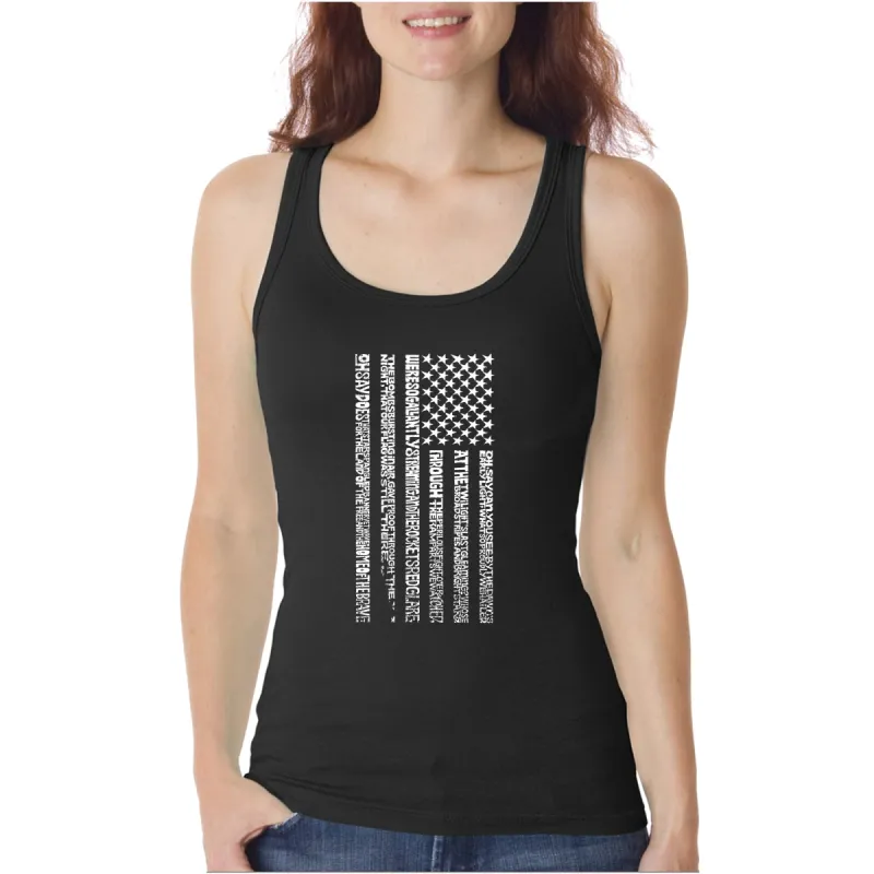 National Anthem Flag  - Women's Word Art Tank Top sold by LA Pop Art