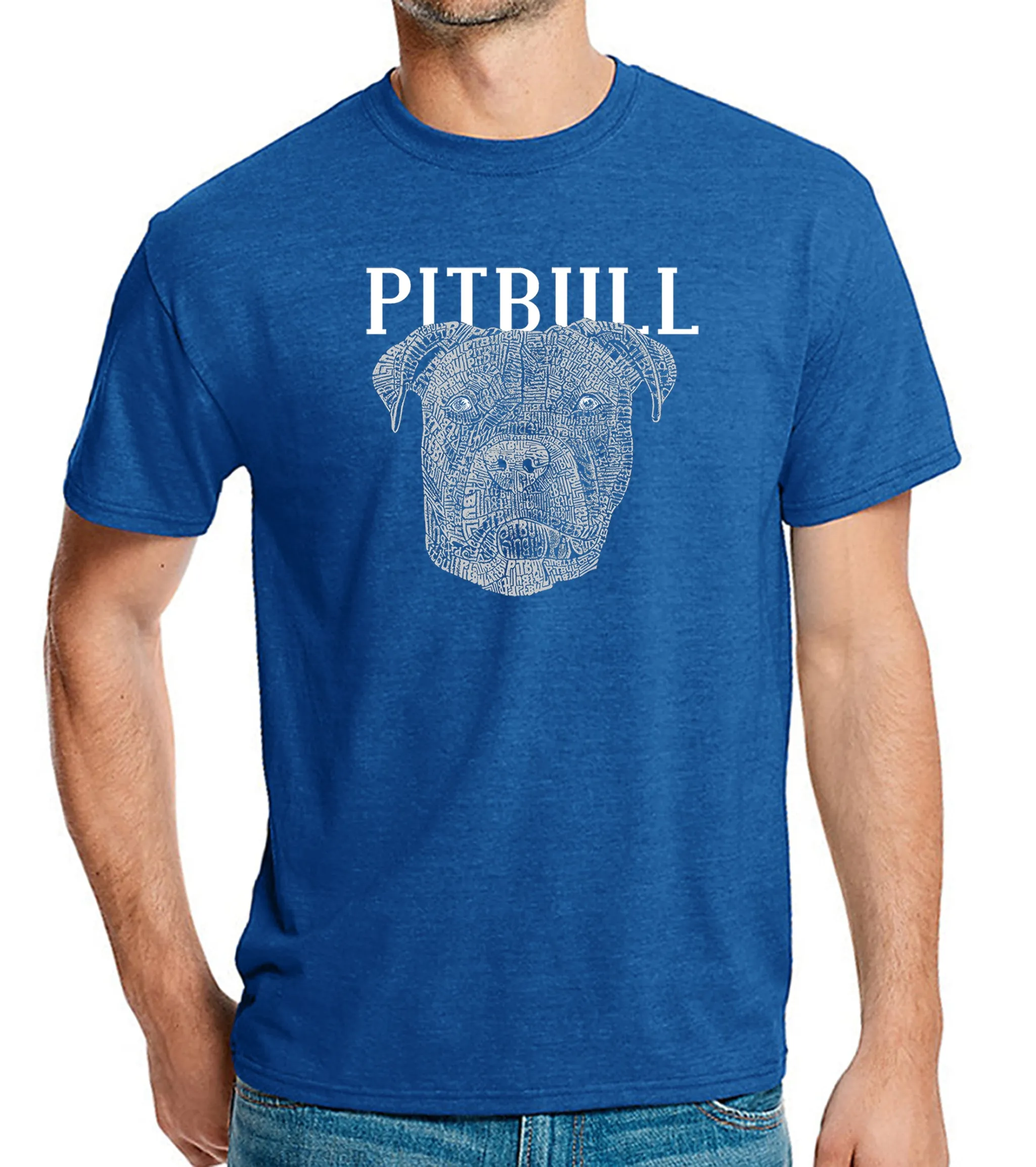 Pitbull Face - Men's Premium Blend Word Art T-Shirt sold by LA Pop Art product image thumbnail 4