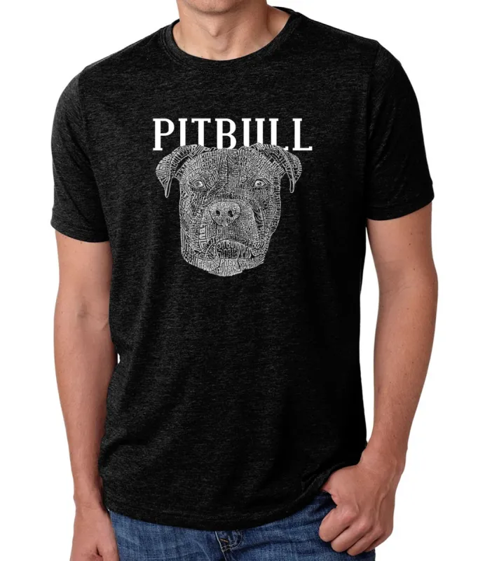 Pitbull Face - Men's Premium Blend Word Art T-Shirt sold by LA Pop Art