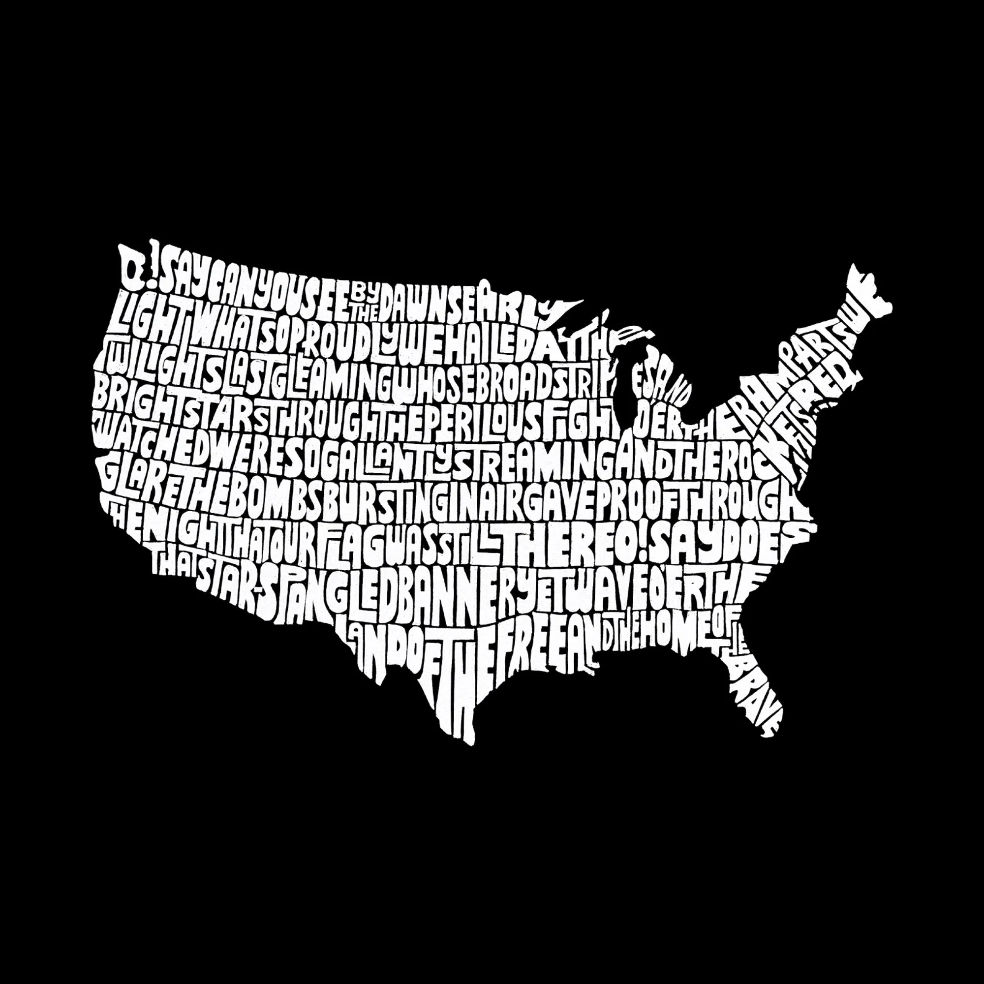 THE STAR SPANGLED BANNER - Women's Word Art Long Sleeve T-Shirt sold by LA Pop Art product image thumbnail 2