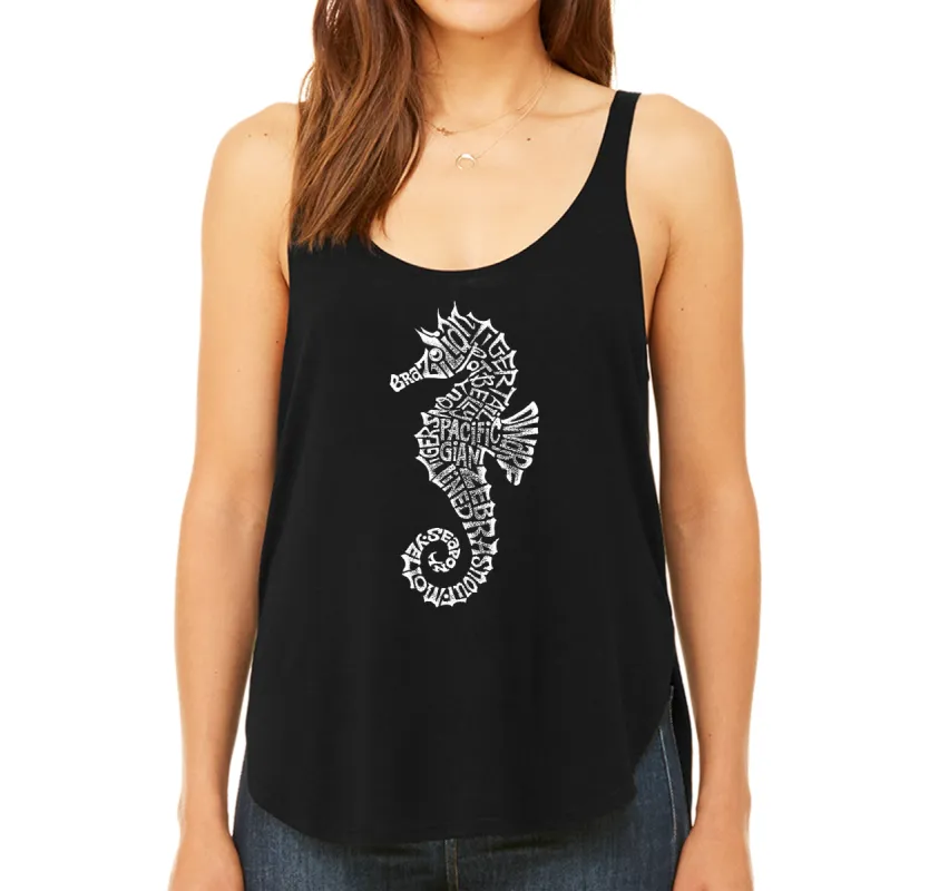 Types of Seahorse -  Women's Premium Word Art Flowy Tank Top sold by LA Pop Art