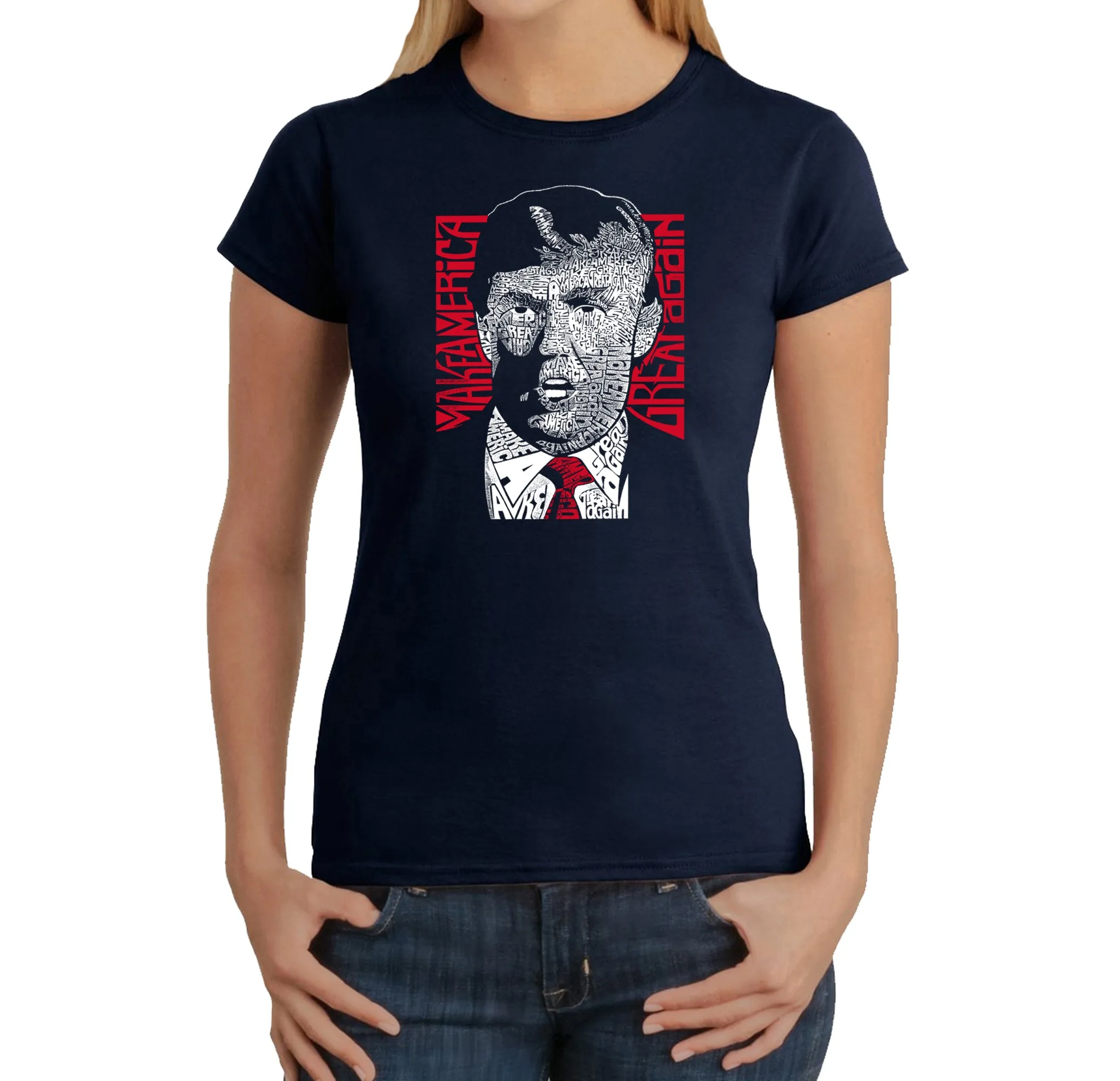 TRUMP Make America Great Again - Women's Word Art T-Shirt sold by LA Pop Art product image thumbnail 3