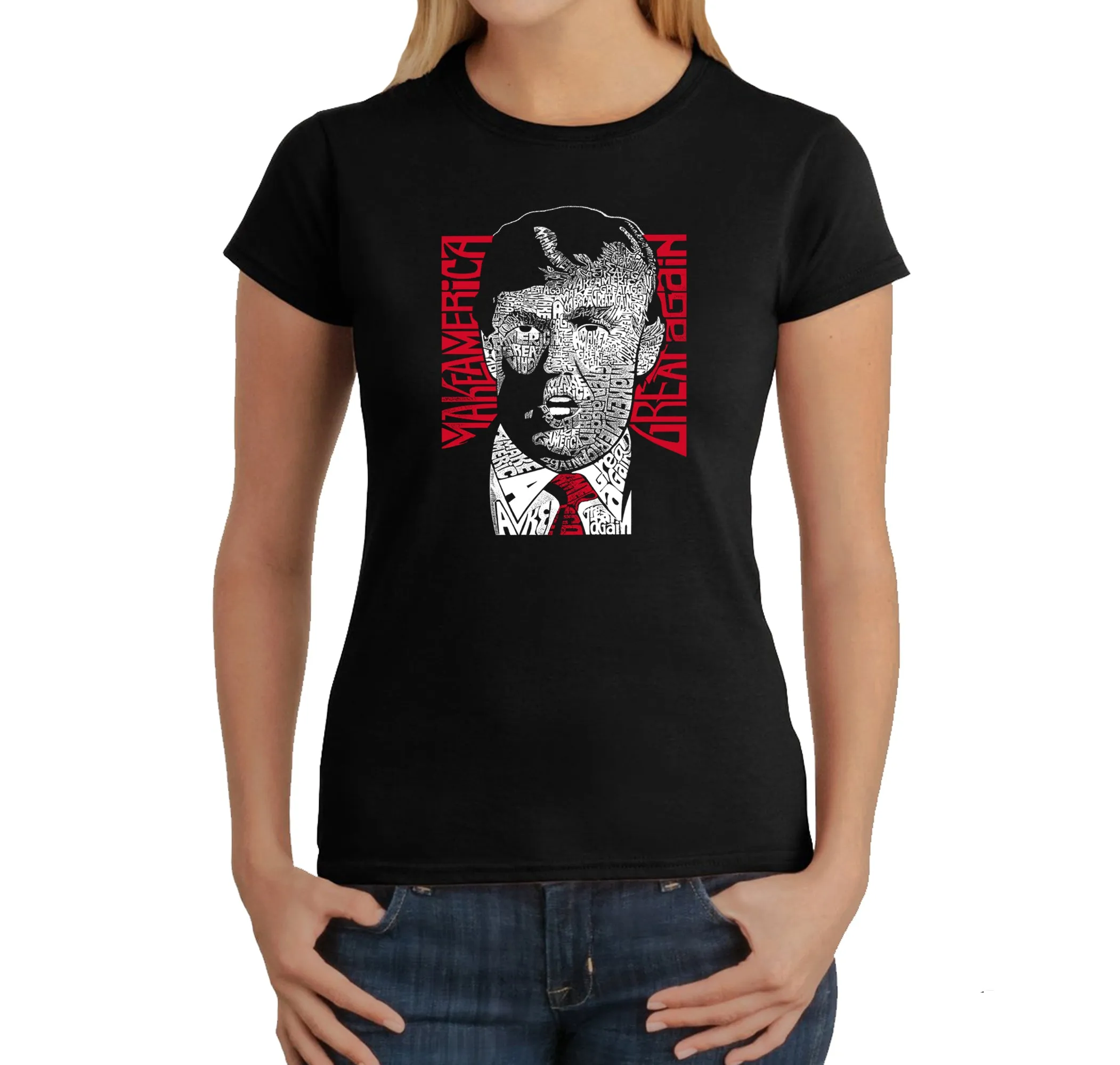 TRUMP Make America Great Again - Women's Word Art T-Shirt sold by LA Pop Art