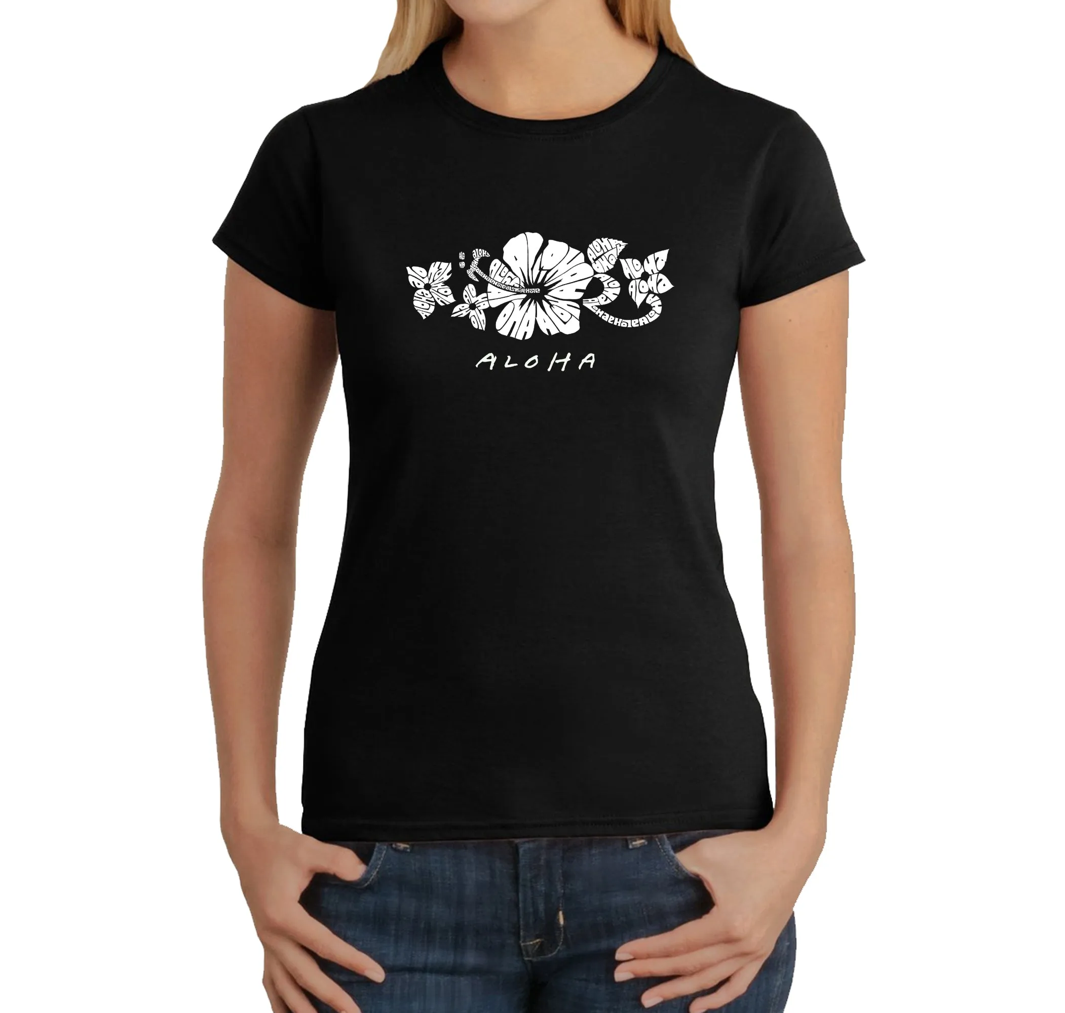 ALOHA - Women's Word Art T-Shirt sold by LA Pop Art