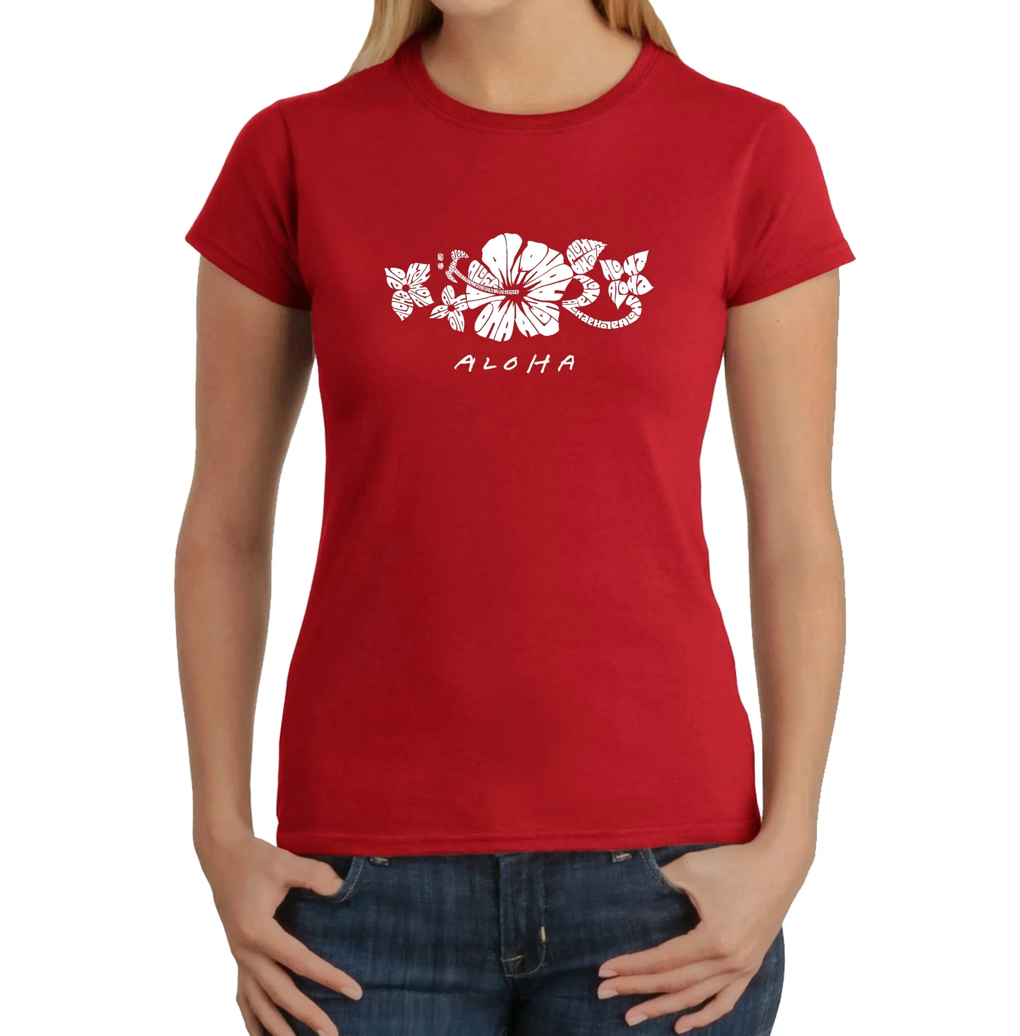 ALOHA - Women's Word Art T-Shirt sold by LA Pop Art product image thumbnail 5