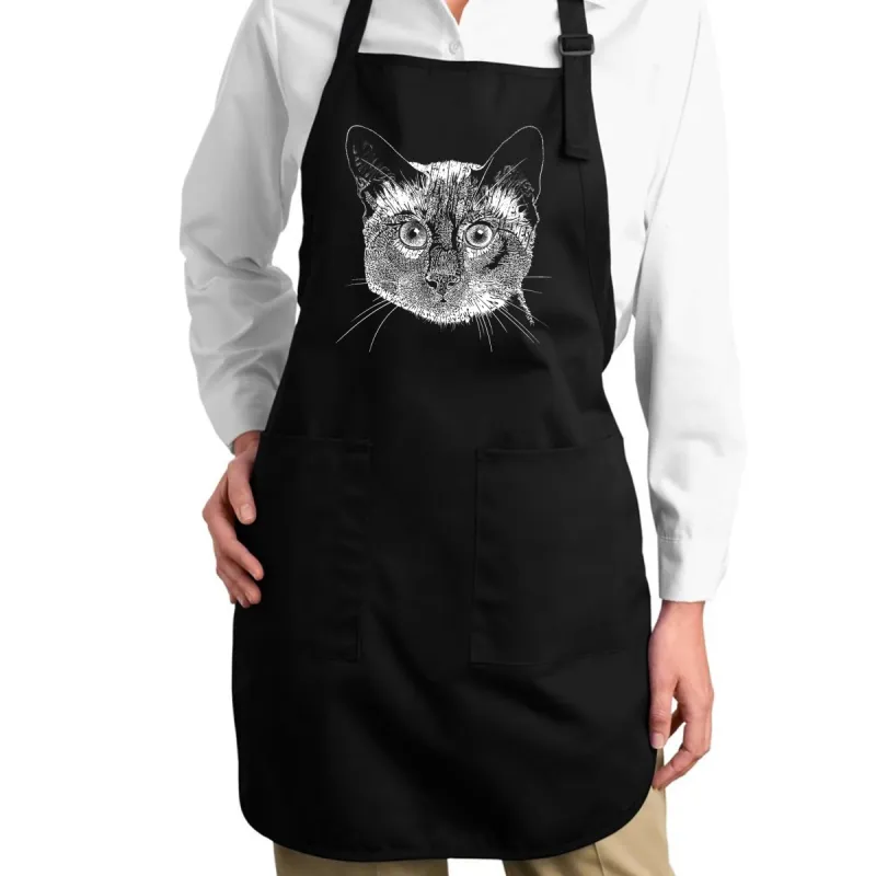 Siamese Cat - Full Length Word Art Apron sold by LA Pop Art