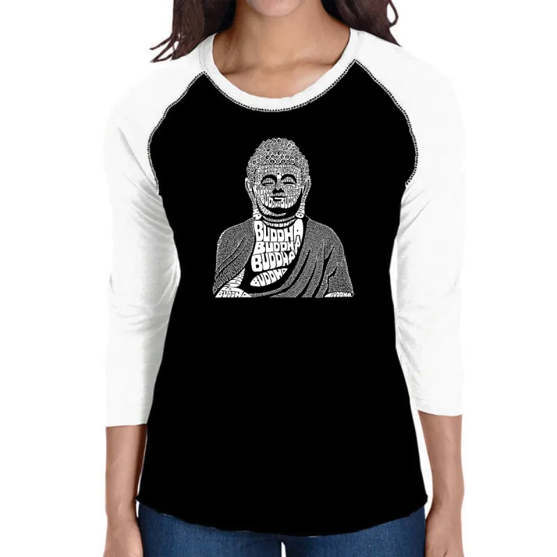 Buddha  - Women's Raglan Word Art T-Shirt sold by LA Pop Art