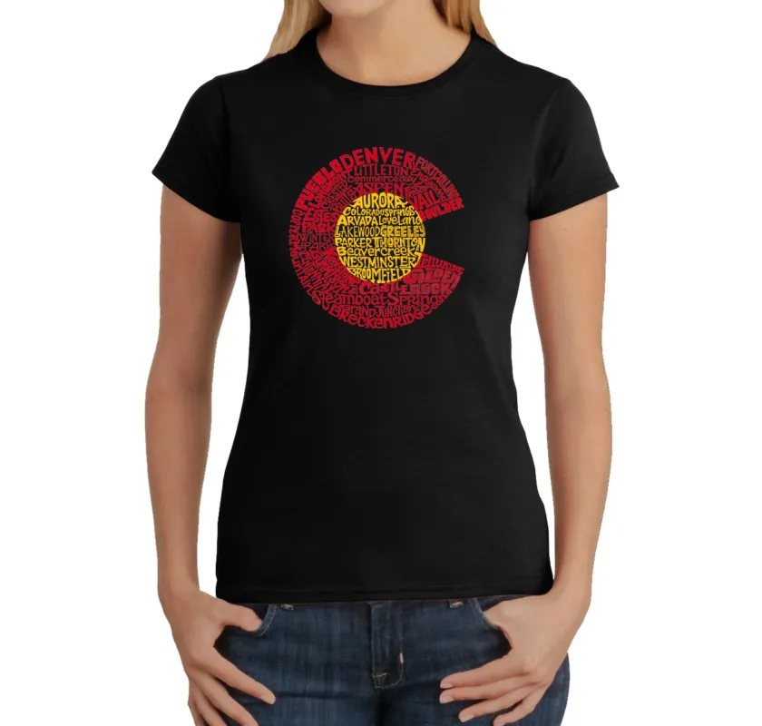 Colorado - Women's Word Art T-Shirt sold by LA Pop Art