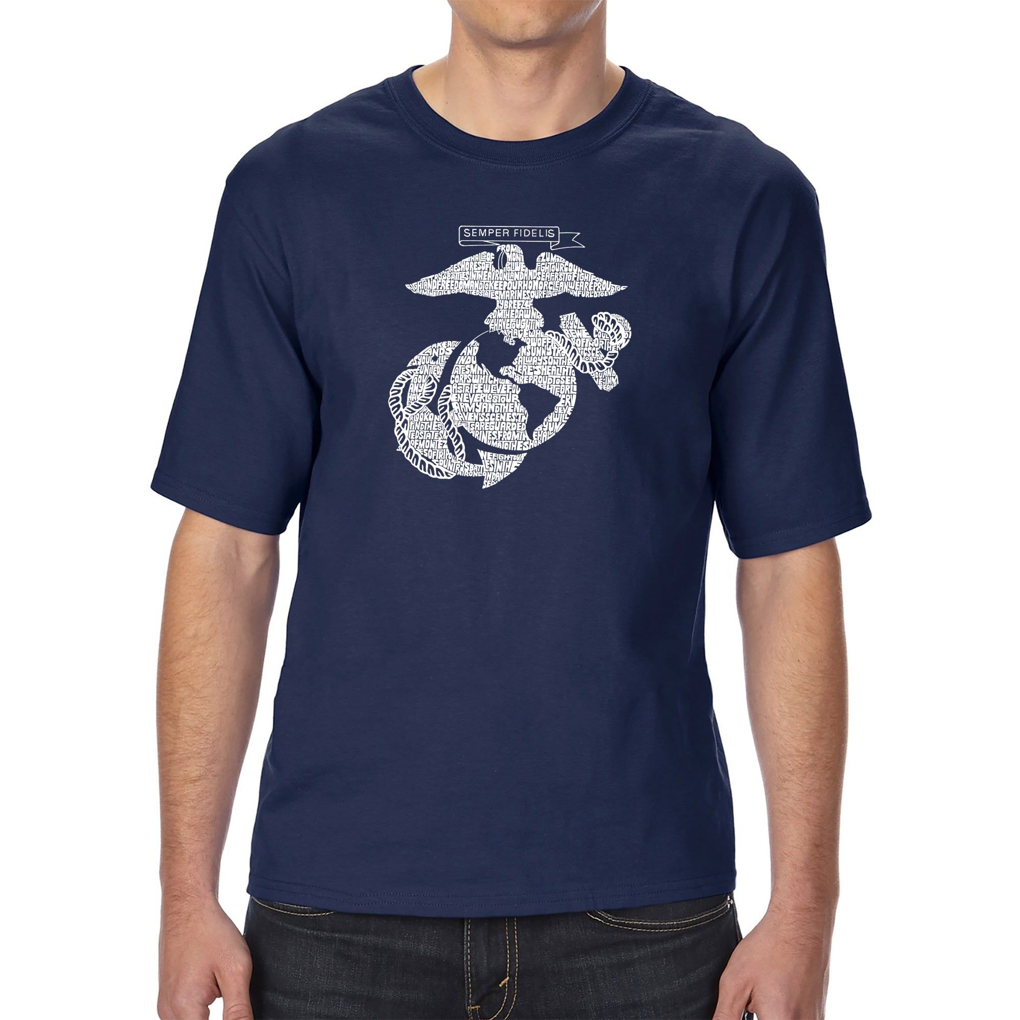 LYRICS TO THE MARINES HYMN - Men's Tall Word Art T-Shirt sold by LA Pop Art product image thumbnail 3