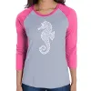 Types of Seahorse - Women's Raglan Baseball Word Art T-Shirt sold by LA Pop Art