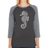 Types of Seahorse - Women's Raglan Baseball Word Art T-Shirt sold by LA Pop Art
