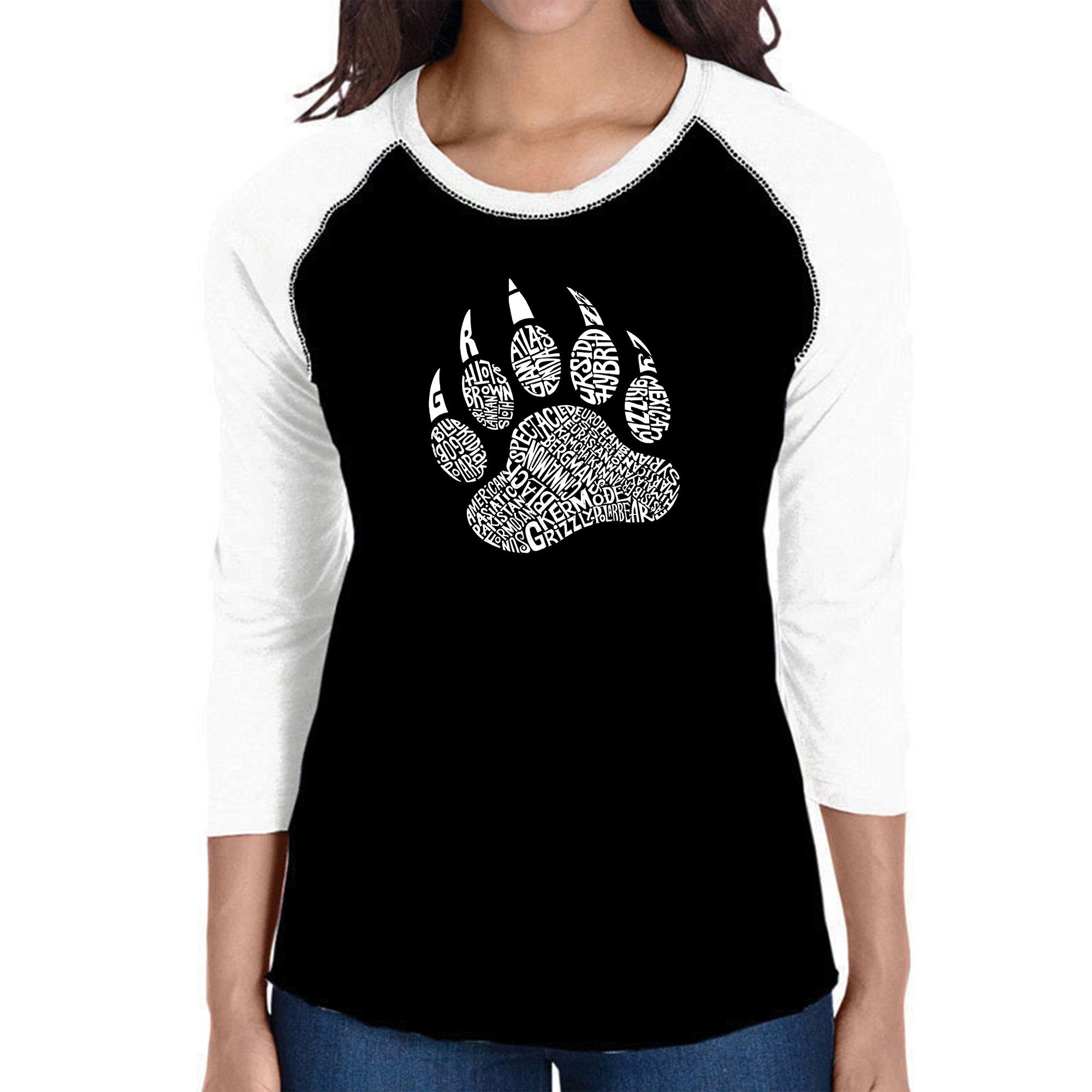 Types of Bears - Women's Raglan Baseball Word Art T-Shirt sold by LA Pop Art