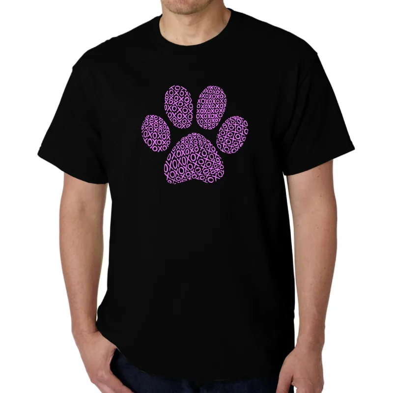 XOXO Dog Paw  - Men's Word Art T-Shirt sold by LA Pop Art