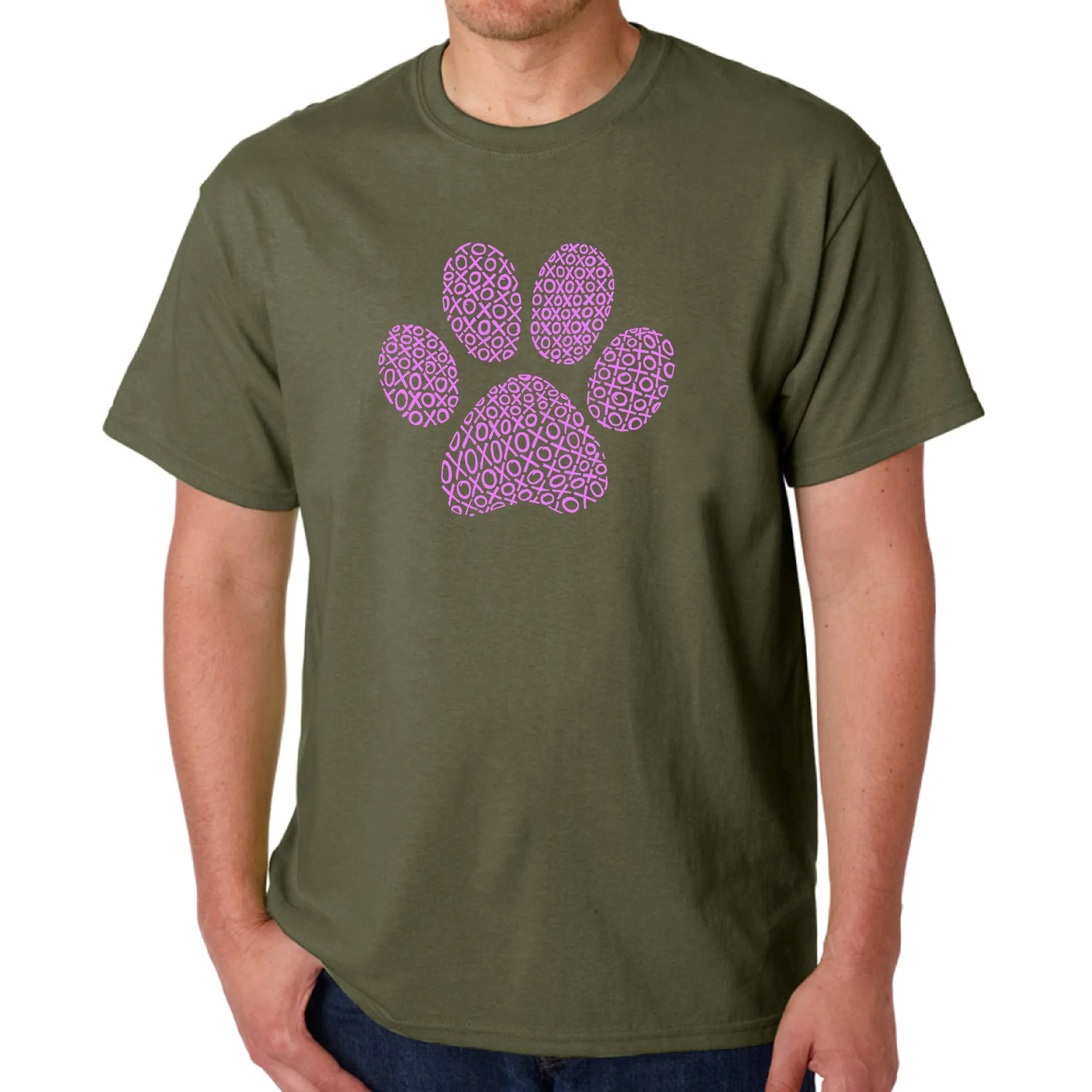 XOXO Dog Paw - Men's Word Art T-Shirt sold by LA Pop Art product image thumbnail 5