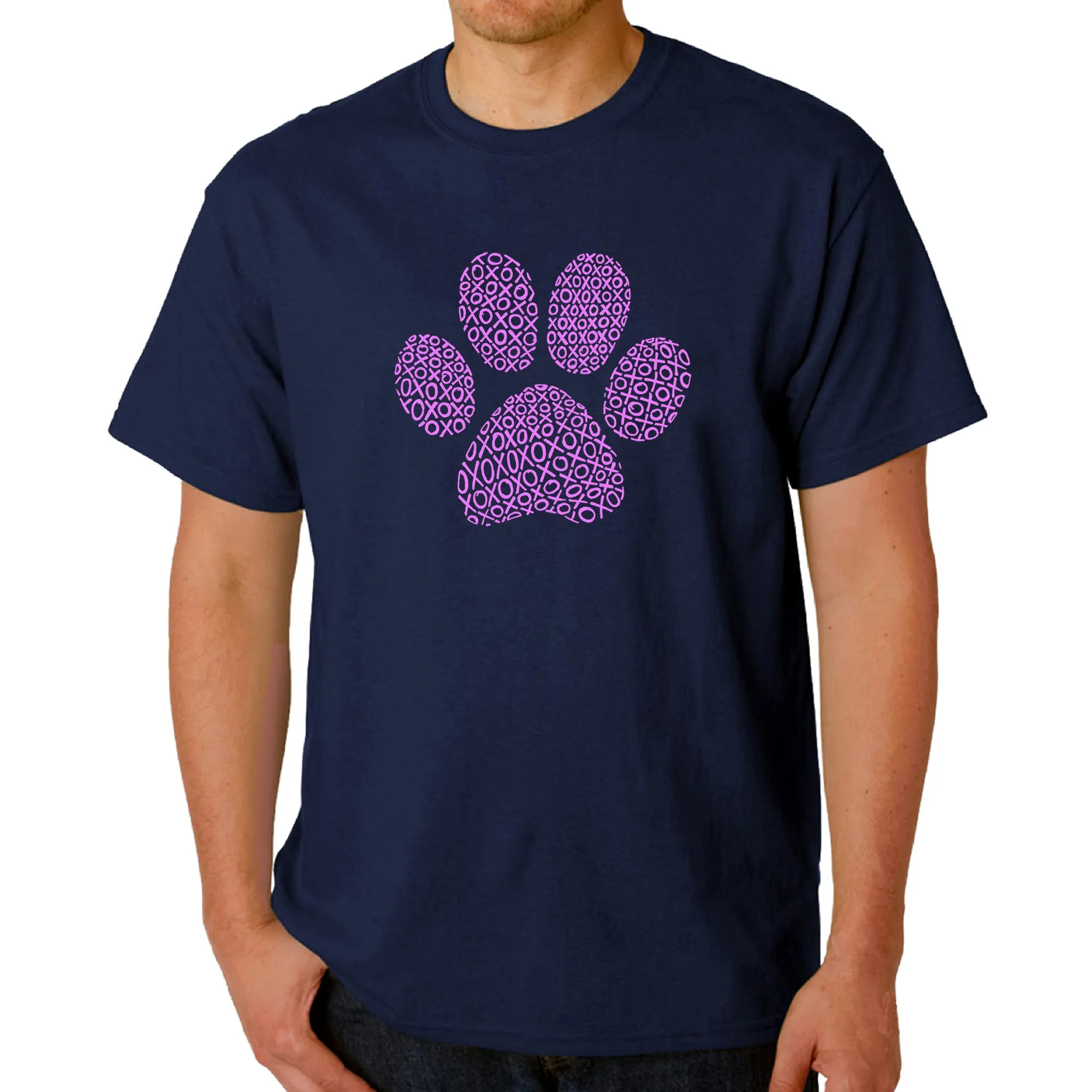 XOXO Dog Paw - Men's Word Art T-Shirt sold by LA Pop Art product image thumbnail 3