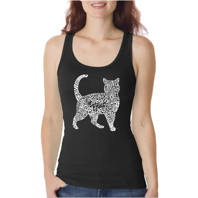 Cat  - Women's Word Art Tank Top sold by LA Pop Art
