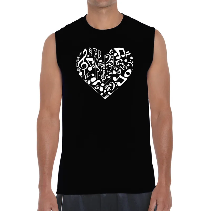Heart Notes  - Men's Word Art Sleeveless T-Shirt sold by LA Pop Art