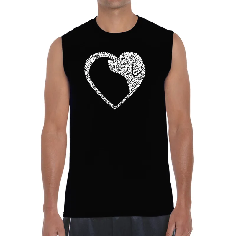 Dog Heart - Men's Word Art Sleeveless T-Shirt sold by LA Pop Art