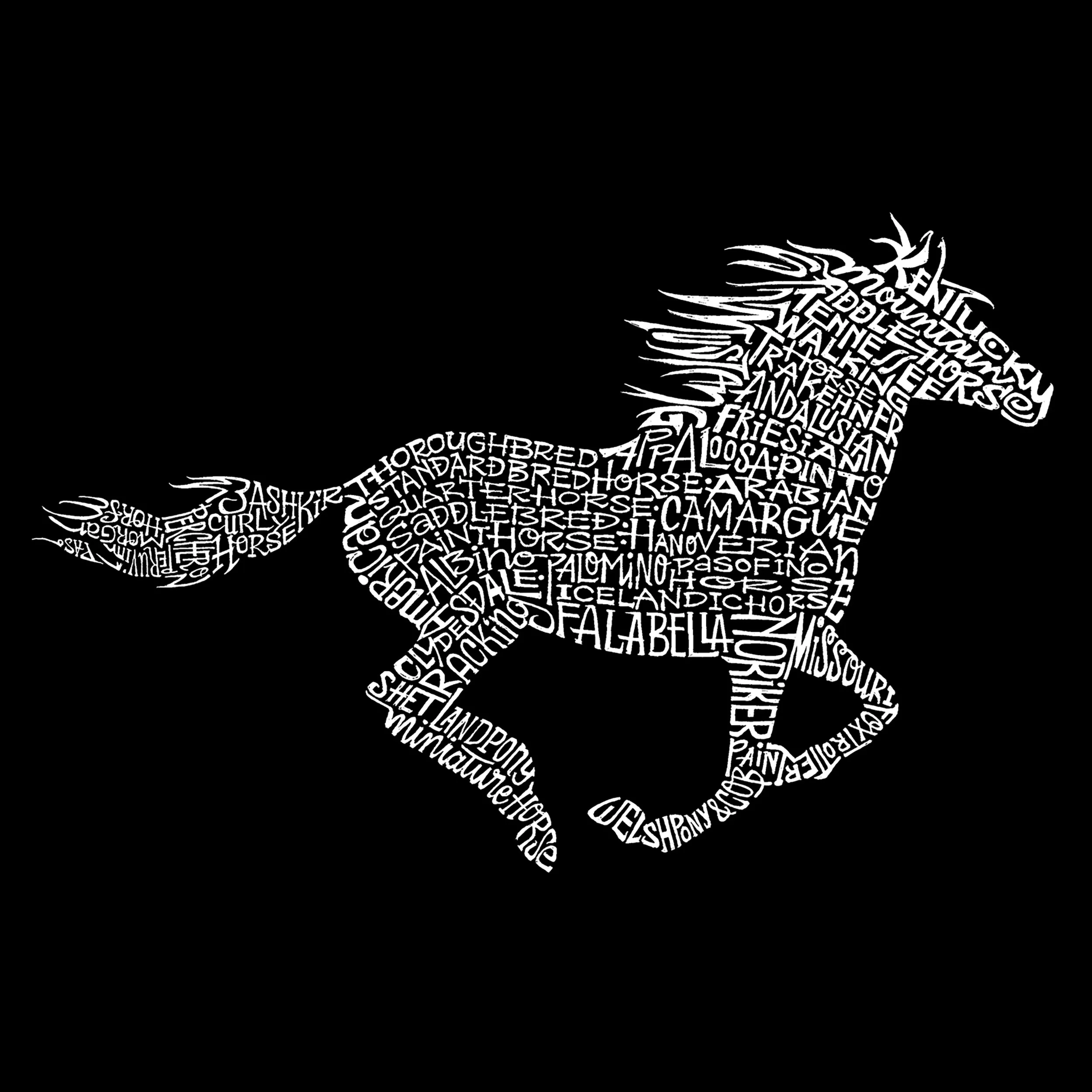 Horse Breeds - Women's Word Art Tank Top sold by LA Pop Art product image thumbnail 2