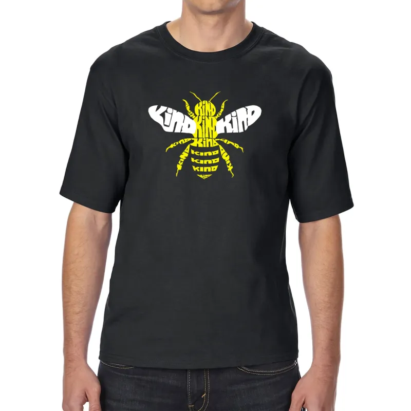 Bee Kind - Men's Tall and Long Word Art T-Shirt sold by LA Pop Art