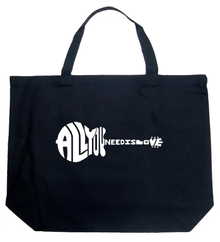 All You Need Is Love - Large Word Art Tote Bag sold by LA Pop Art