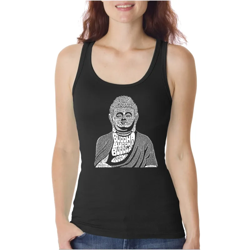 Buddha  - Women's Word Art Tank Top sold by LA Pop Art