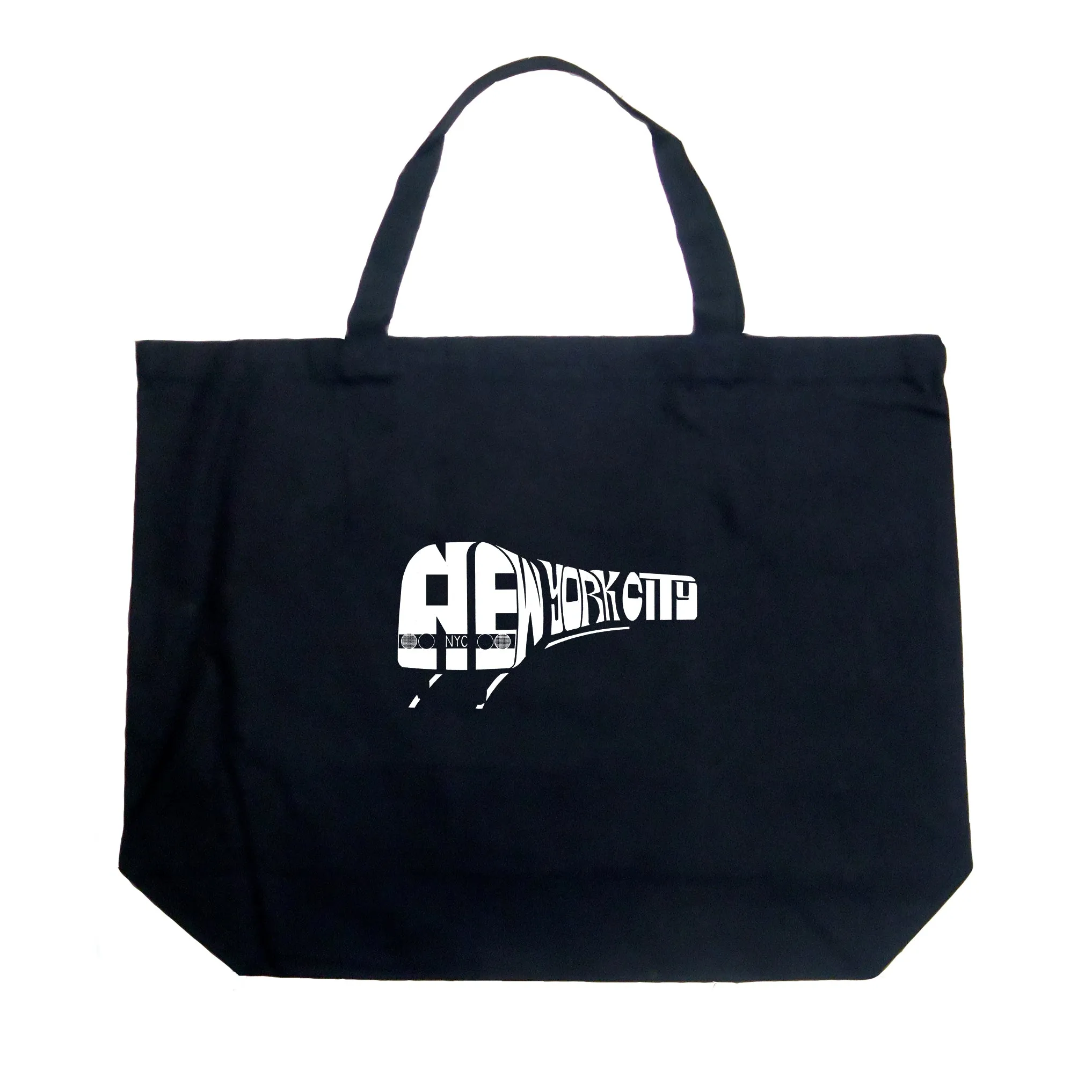 NY SUBWAY - Large Word Art Tote Bag sold by LA Pop Art