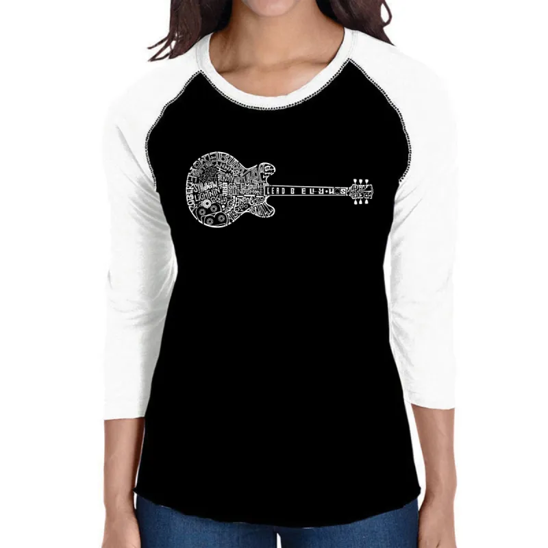 Blues Legends - Women's Raglan Baseball Word Art T-Shirt sold by LA Pop Art