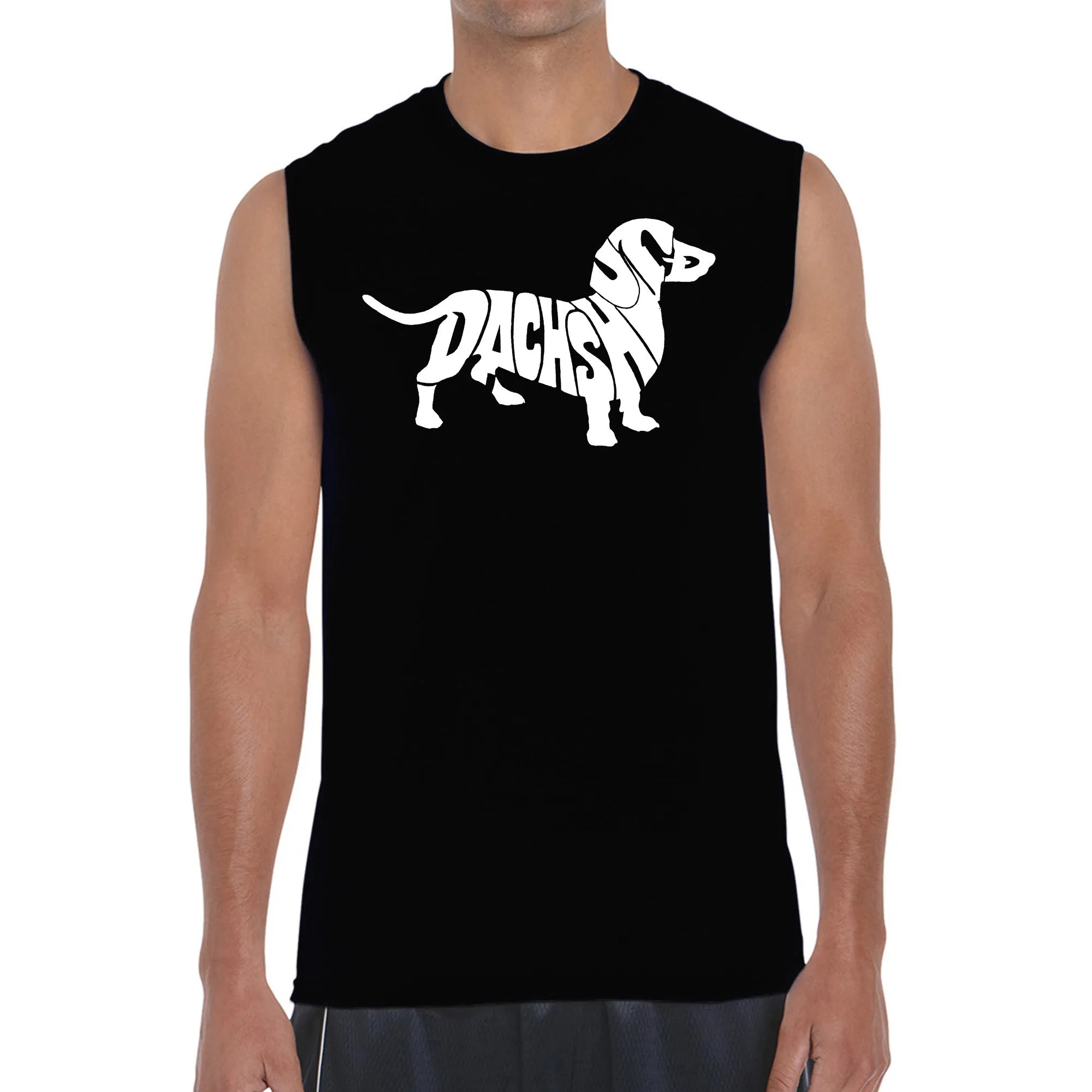 Dachshund - Men's Word Art Sleeveless T-Shirt sold by LA Pop Art