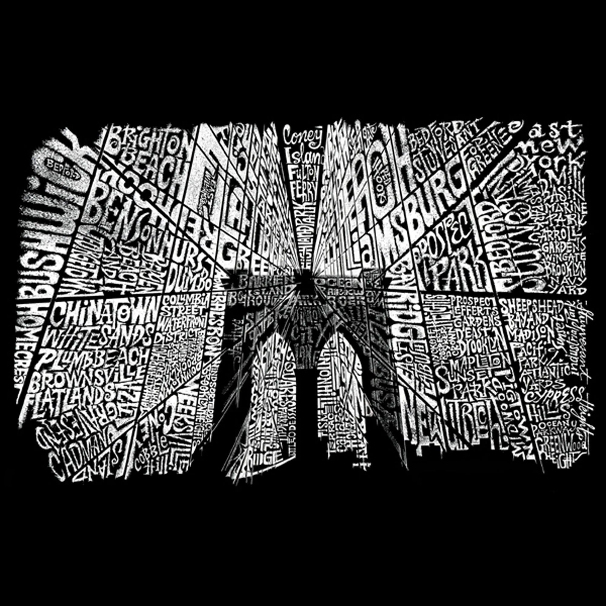 Brooklyn Bridge - Women's Word Art Long Sleeve T-Shirt sold by LA Pop Art product image thumbnail 2