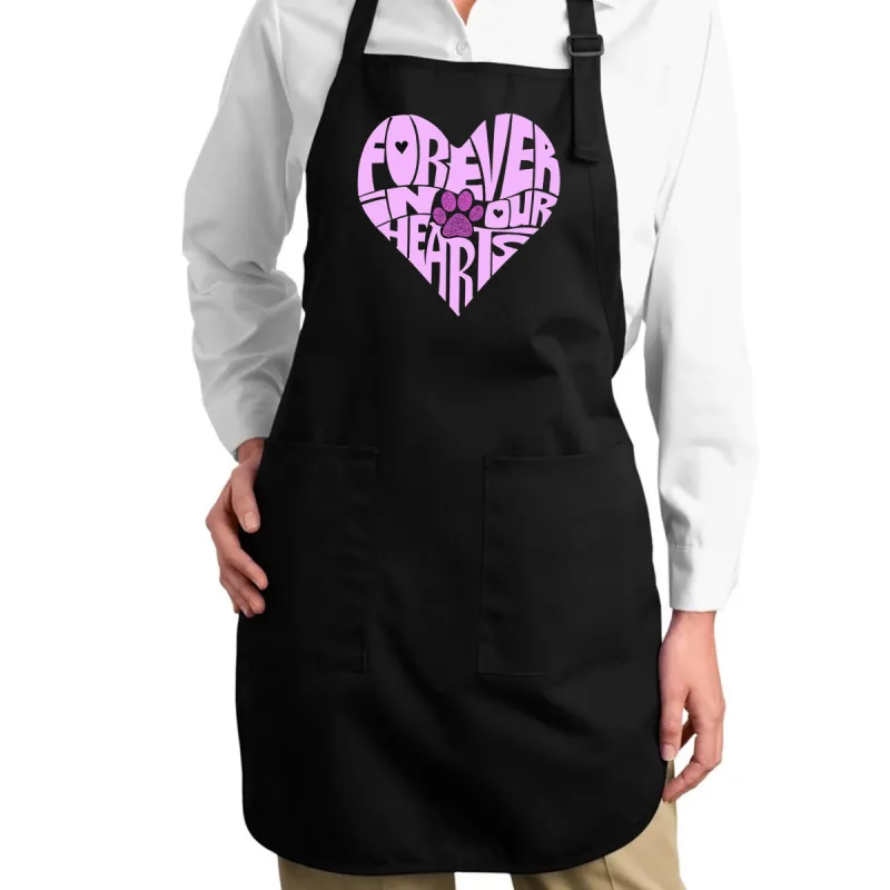 Forever In Our Hearts - Full Length Word Art Apron sold by LA Pop Art