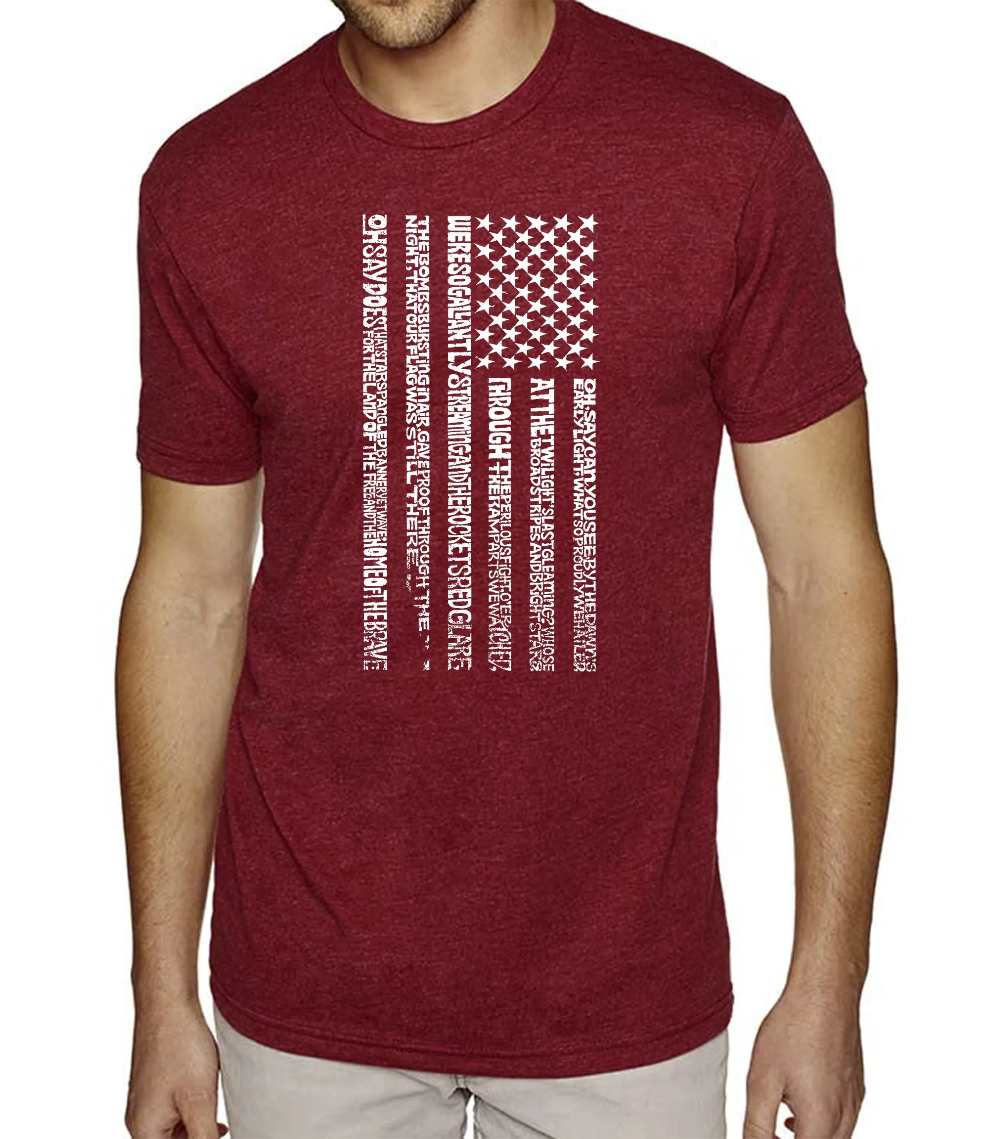 National Anthem Flag - Men's Premium Blend Word Art T-Shirt sold by LA Pop Art product image thumbnail 4