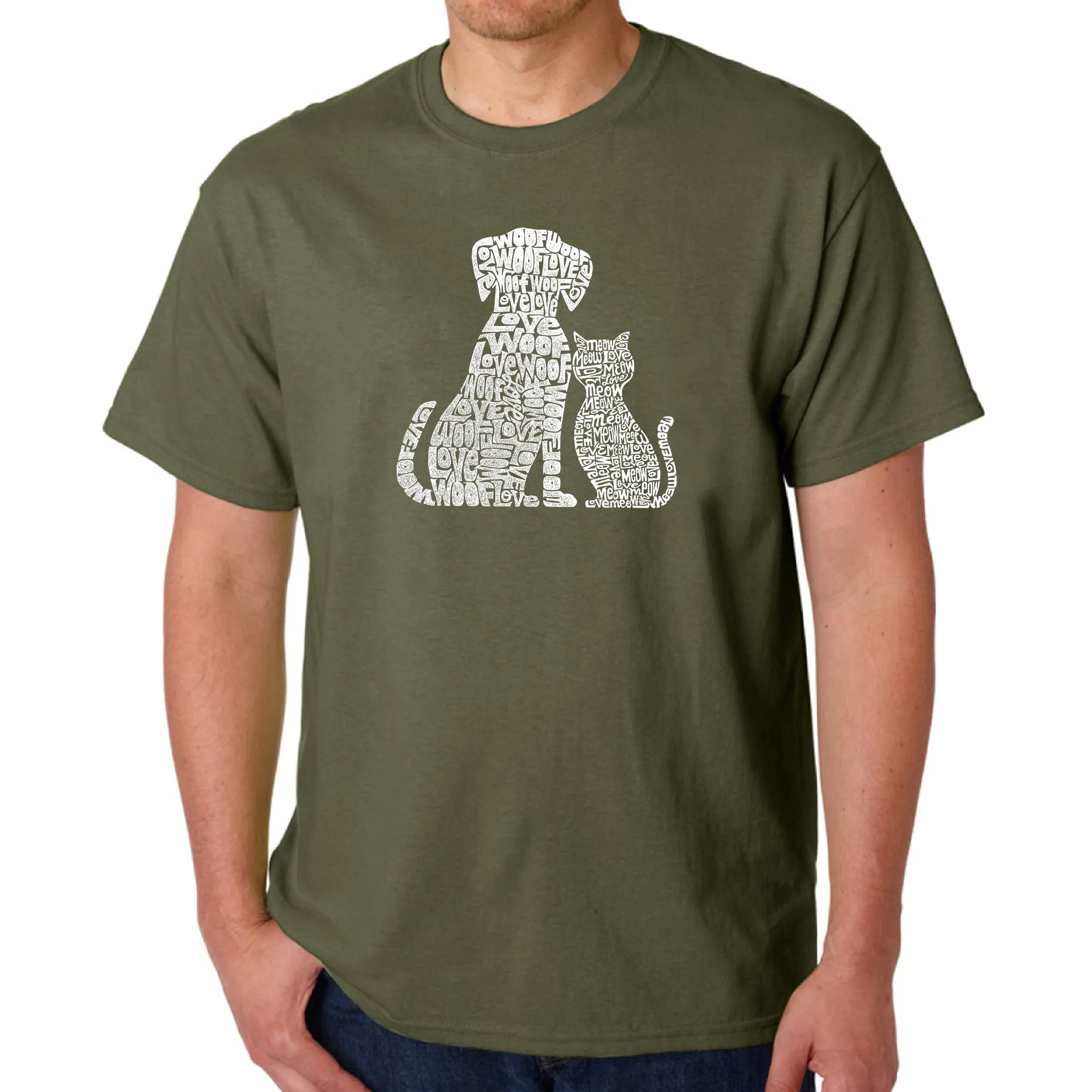 Dogs and Cats - Men's Word Art T-Shirt sold by LA Pop Art product image thumbnail 5