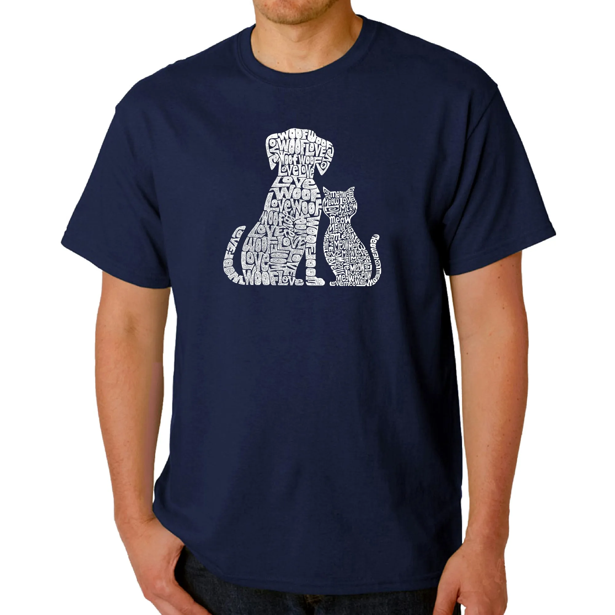 Dogs and Cats - Men's Word Art T-Shirt sold by LA Pop Art product image thumbnail 3
