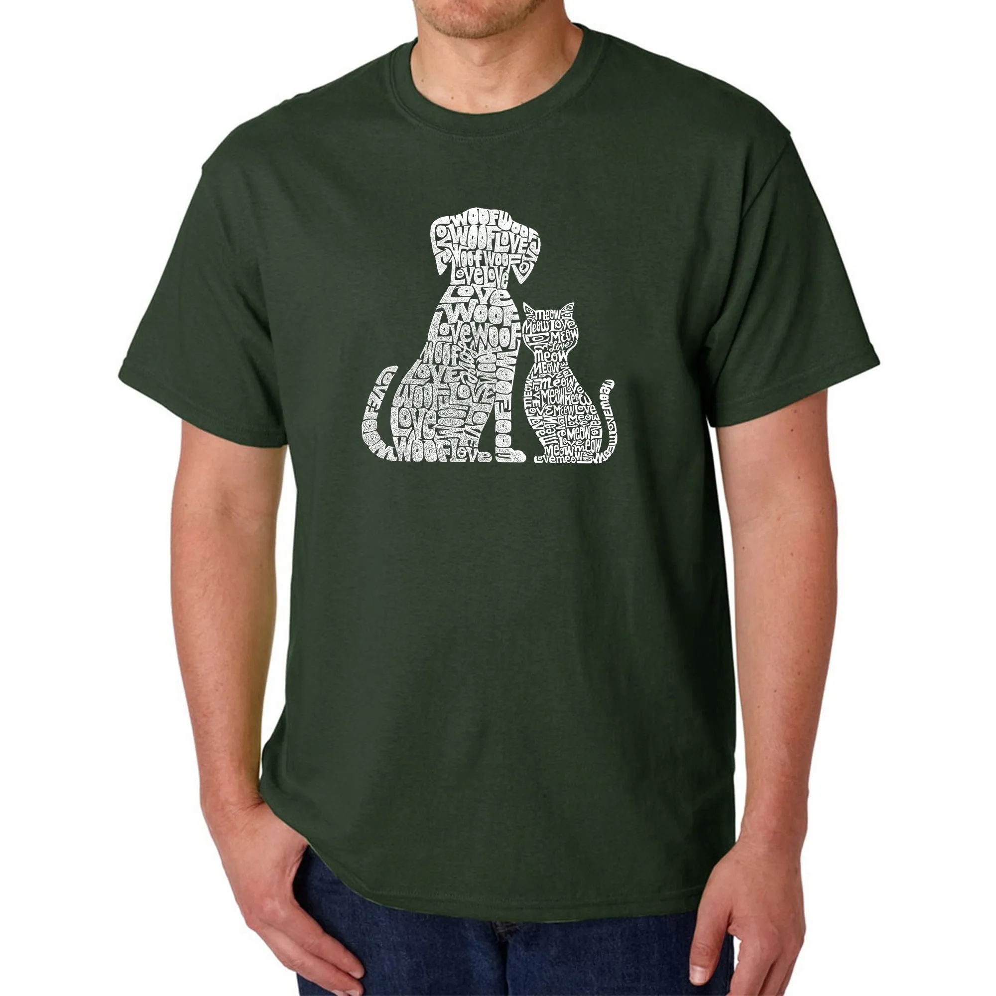 Dogs and Cats - Men's Word Art T-Shirt sold by LA Pop Art product image thumbnail 4