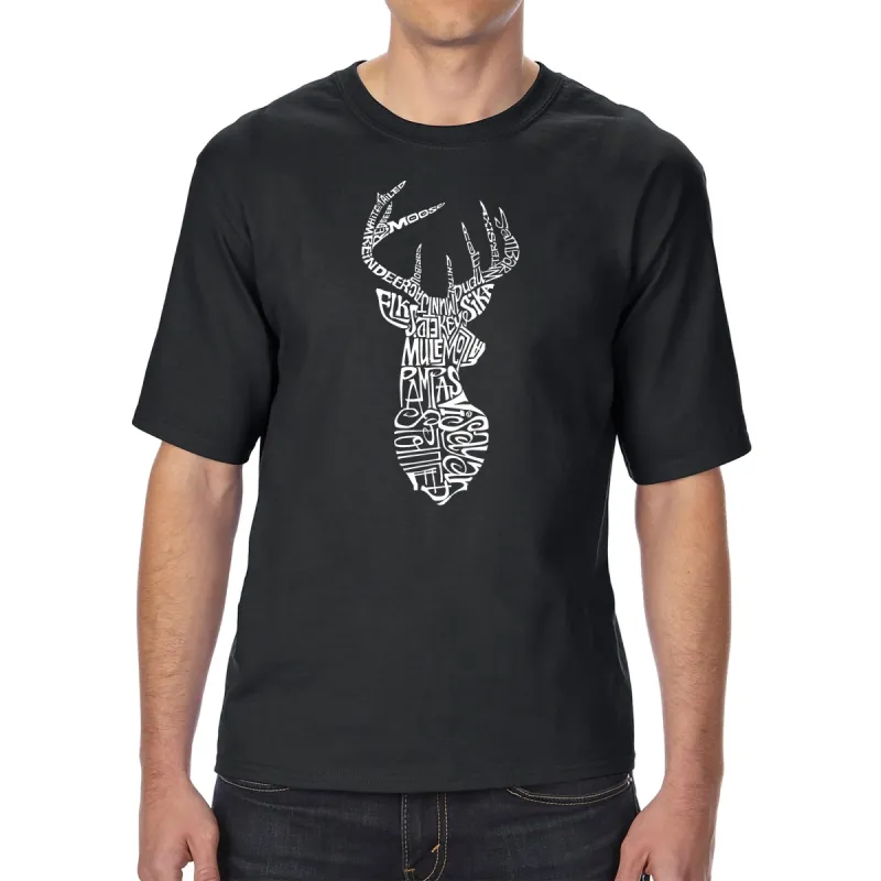 Types of Deer - Men's Tall Word Art T-Shirt sold by LA Pop Art