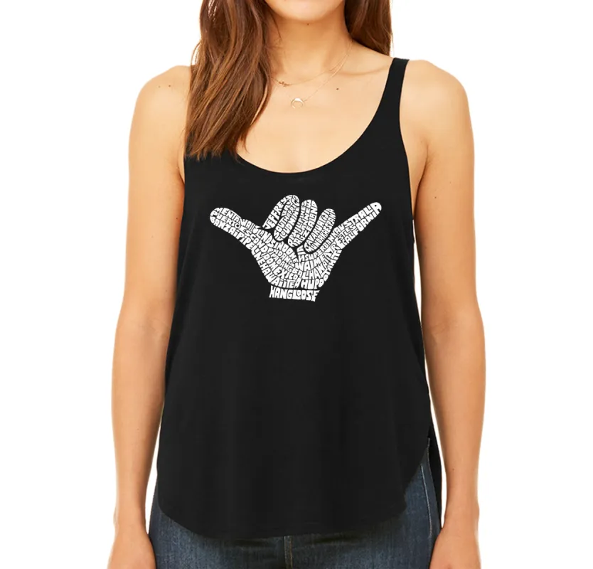 TOP WORLDWIDE SURFING SPOTS - Women's Word Art Flowy Tank sold by LA Pop Art