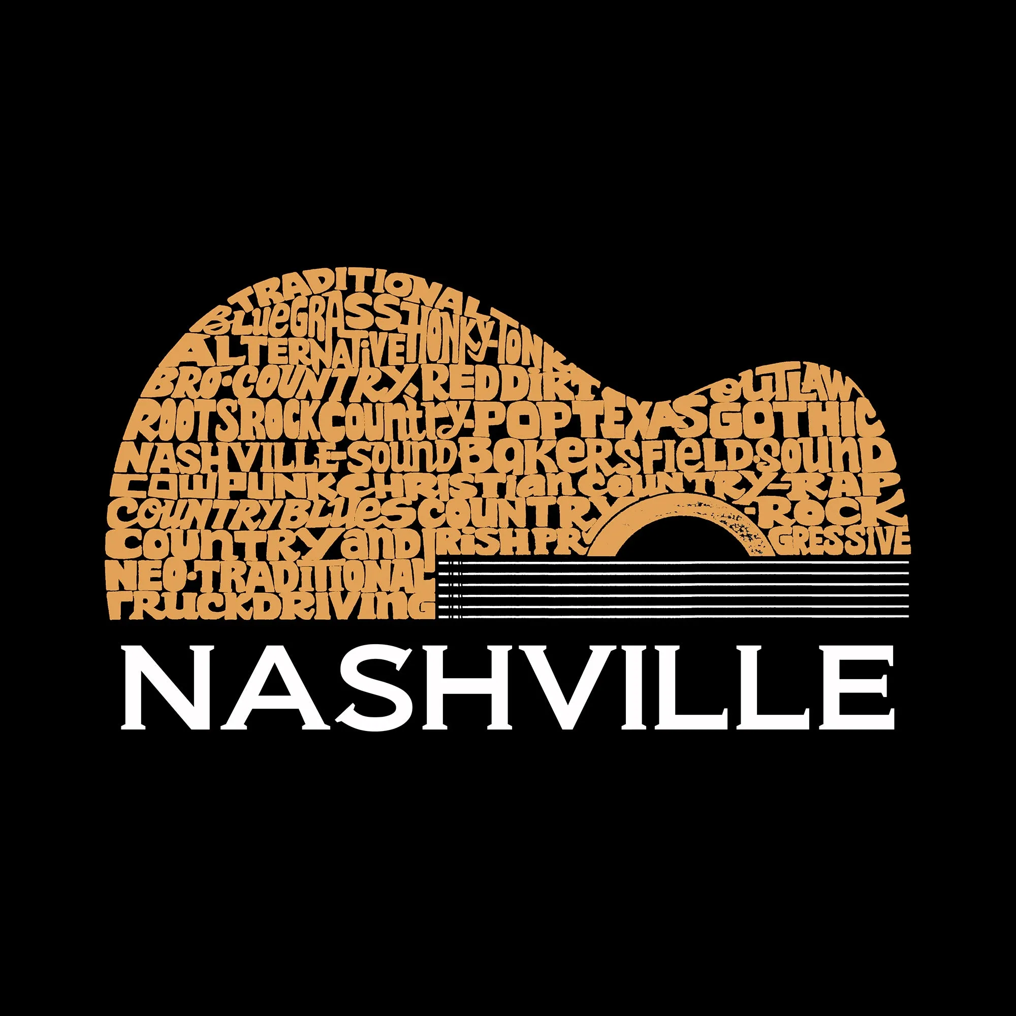 Nashville Guitar - Women's Premium Blend Word Art T-Shirt sold by LA Pop Art product image thumbnail 2