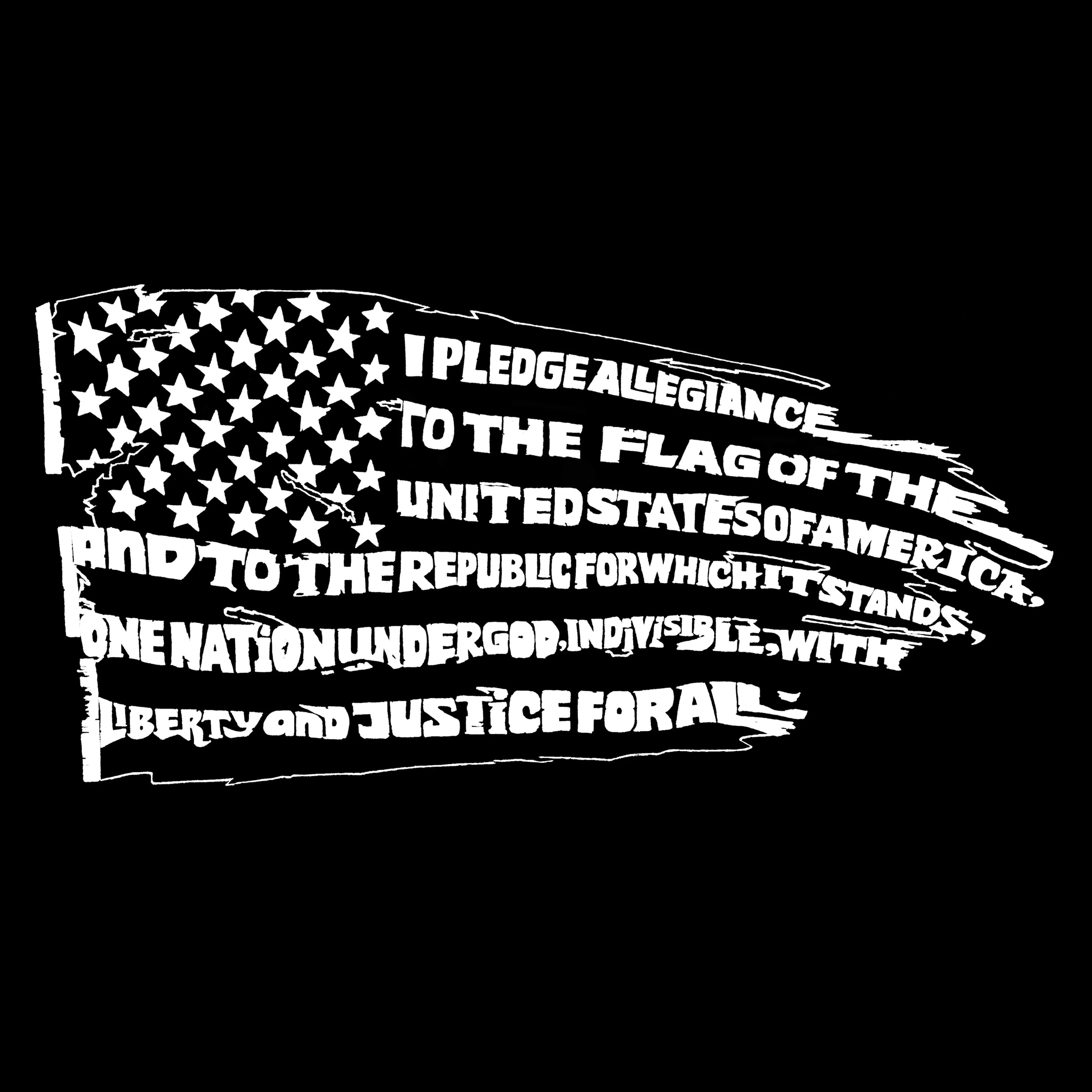 Pledge of Allegiance Flag - Men's Word Art Hooded Sweatshirt sold by LA Pop Art product image thumbnail 2