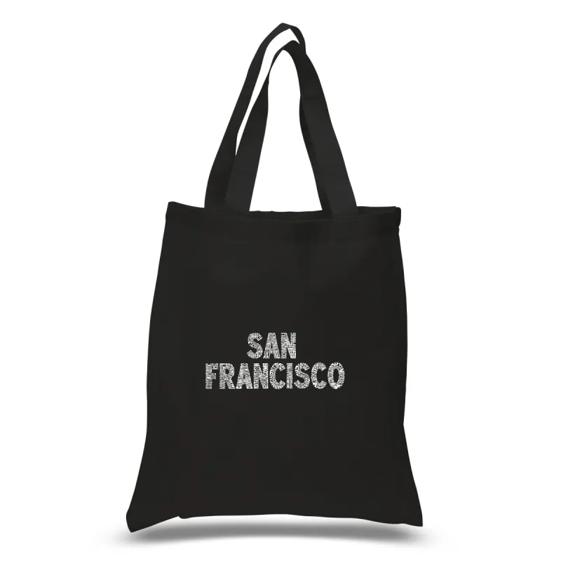 SAN FRANCISCO NEIGHBORHOODS - Small Word Art Tote Bag sold by LA Pop Art