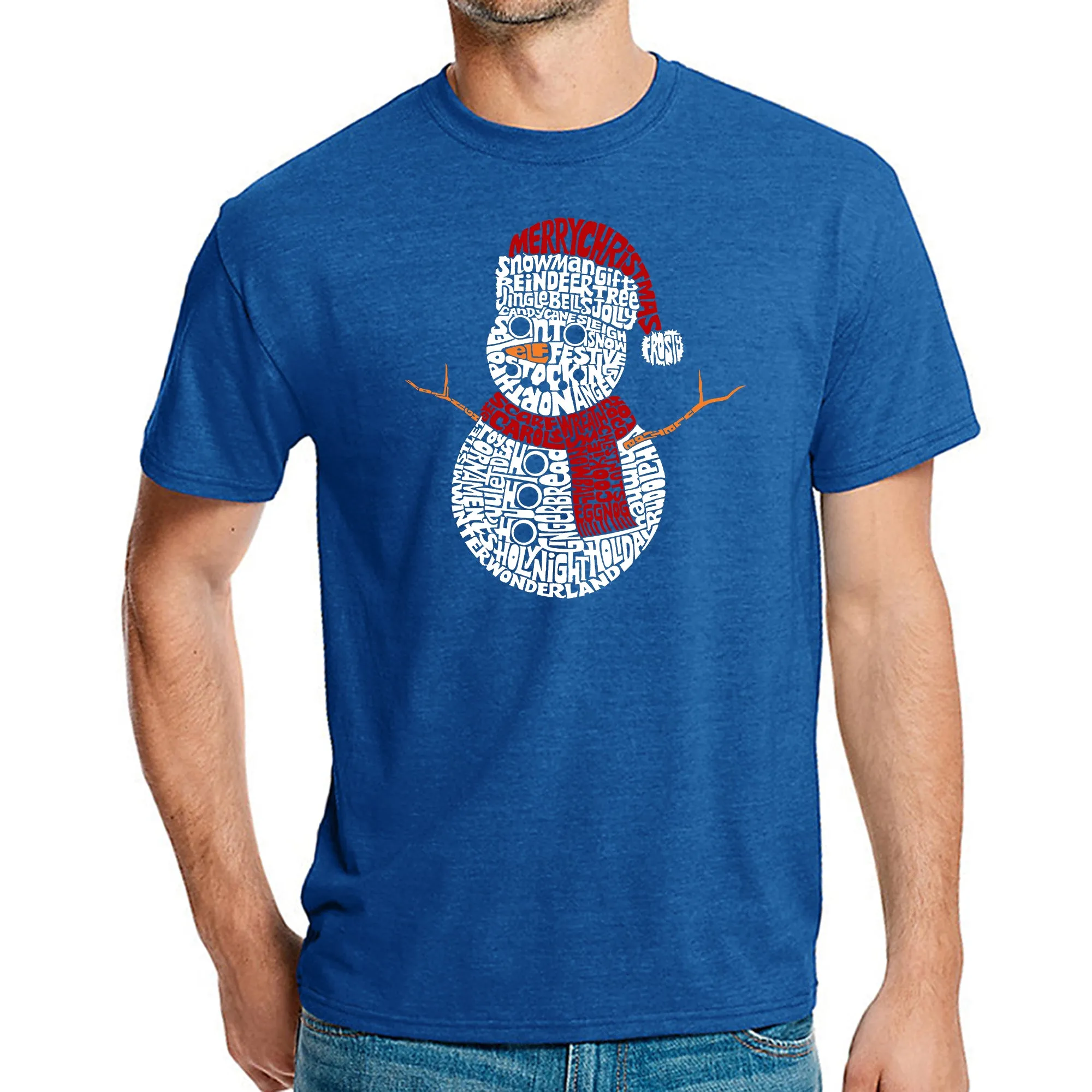 Christmas Snowman - Men's Premium Blend Word Art T-Shirt sold by LA Pop Art product image thumbnail 4