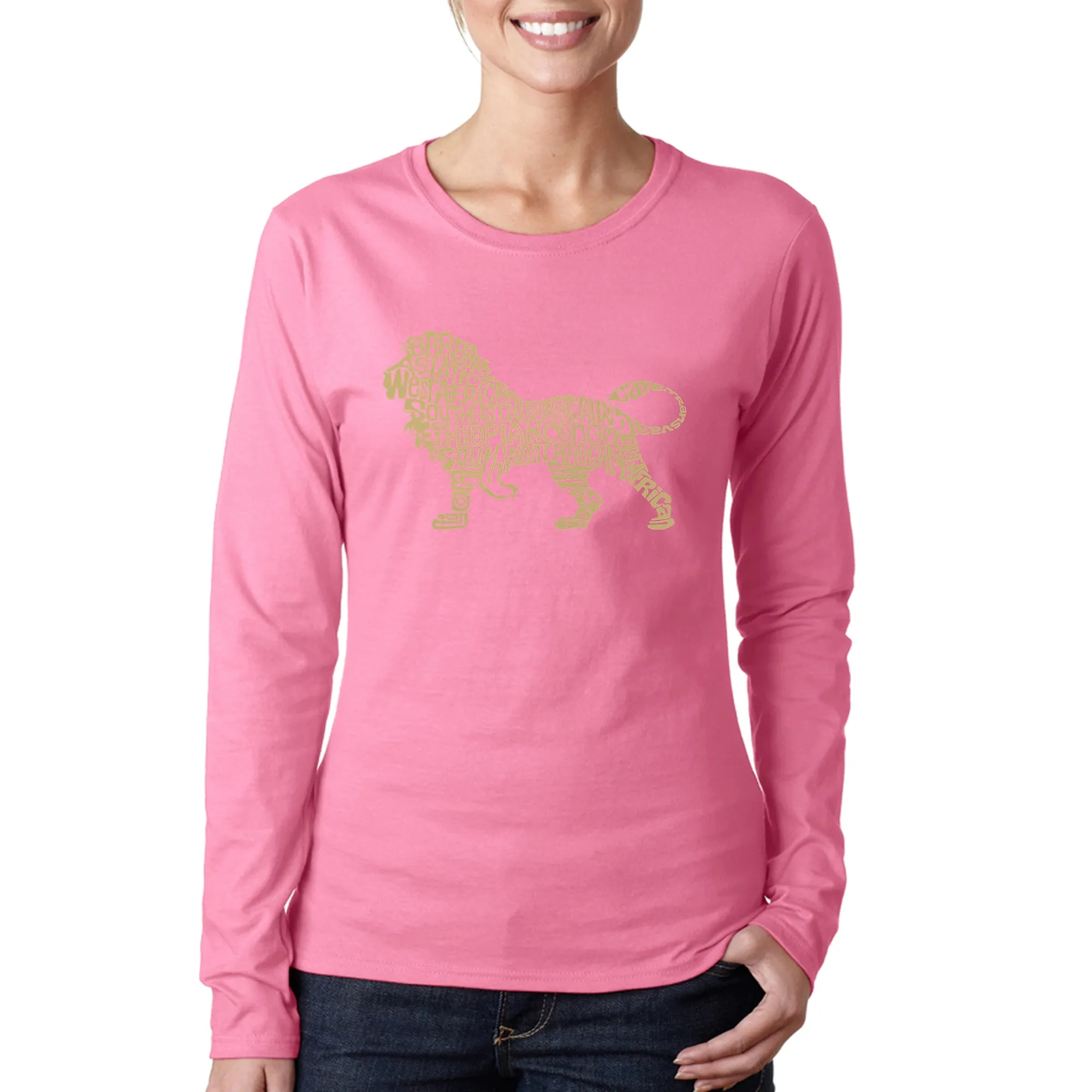Lion - Women's Word Art Long Sleeve T-Shirt sold by LA Pop Art product image thumbnail 3