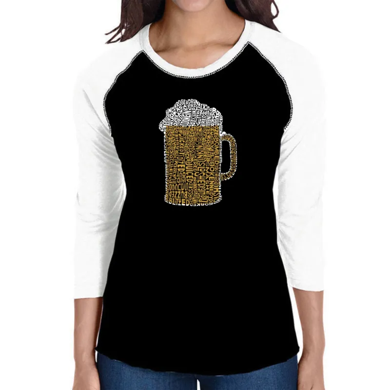 Slang Terms for Being Wasted - Women's Raglan Baseball Word Art T-Shirt sold by LA Pop Art