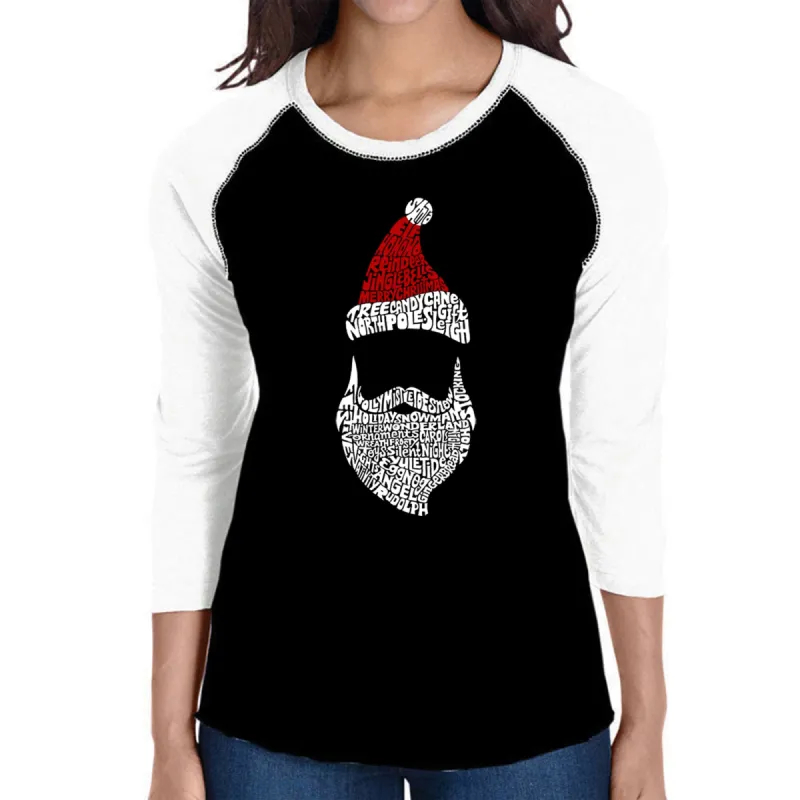 Santa Claus  - Women's Raglan Word Art T-Shirt sold by LA Pop Art