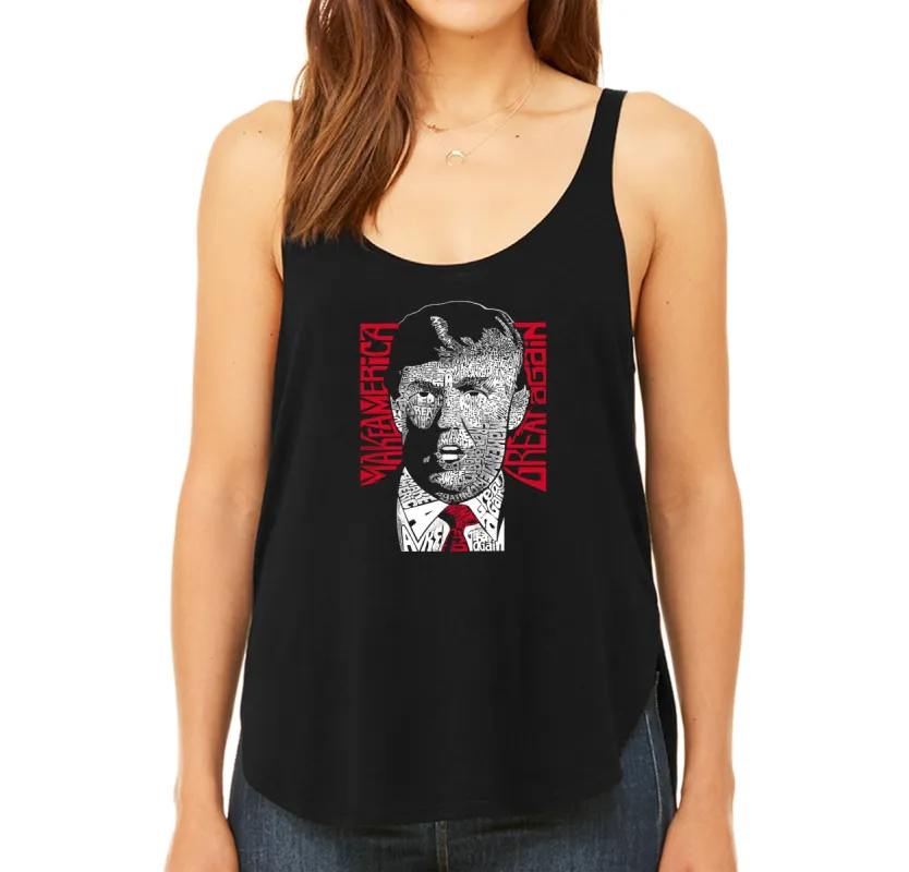 TRUMP Make America Great Again - Women's Word Art Flowy Tank sold by LA Pop Art