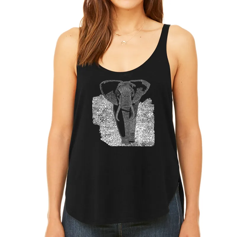 ELEPHANT - Women's Word Art Flowy Tank sold by LA Pop Art
